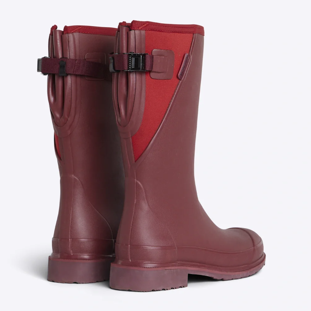 Darcy Mid Calf Gumboot  Beetroot & Red