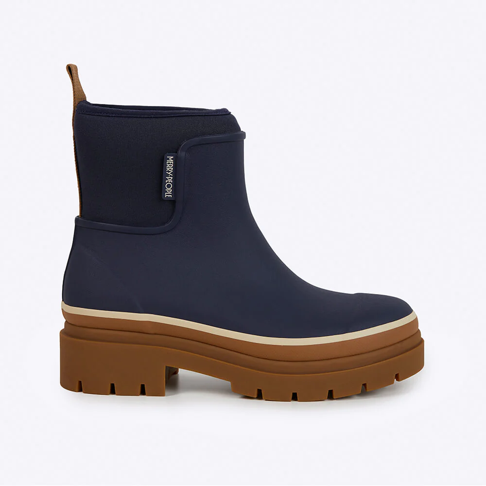 Merry People X Karen Walker Tully Boot French Navy & Tan