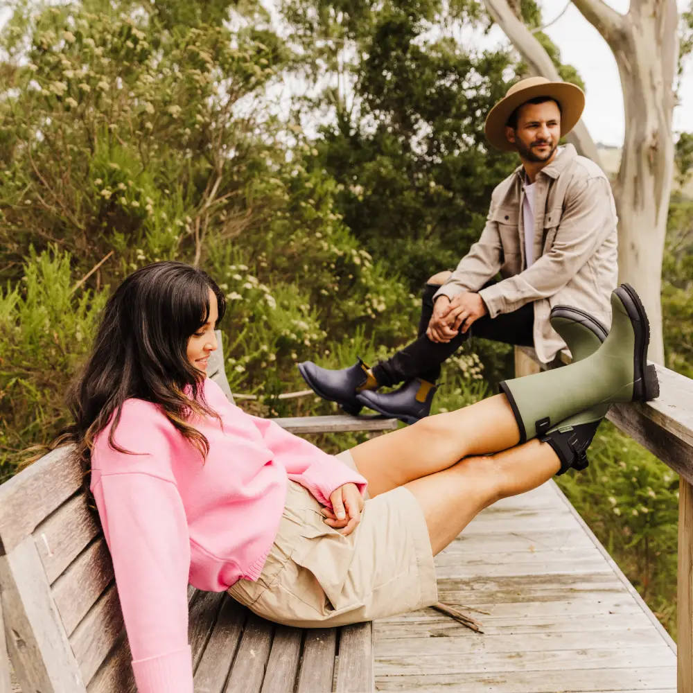 Darcy Mid Calf Gumboot  Moss Green