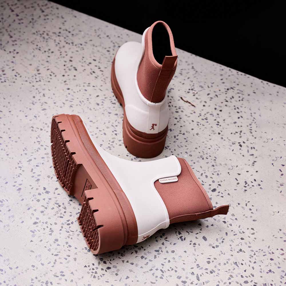 Merry People X Karen Walker Tully Boot Ecru & Chestnut