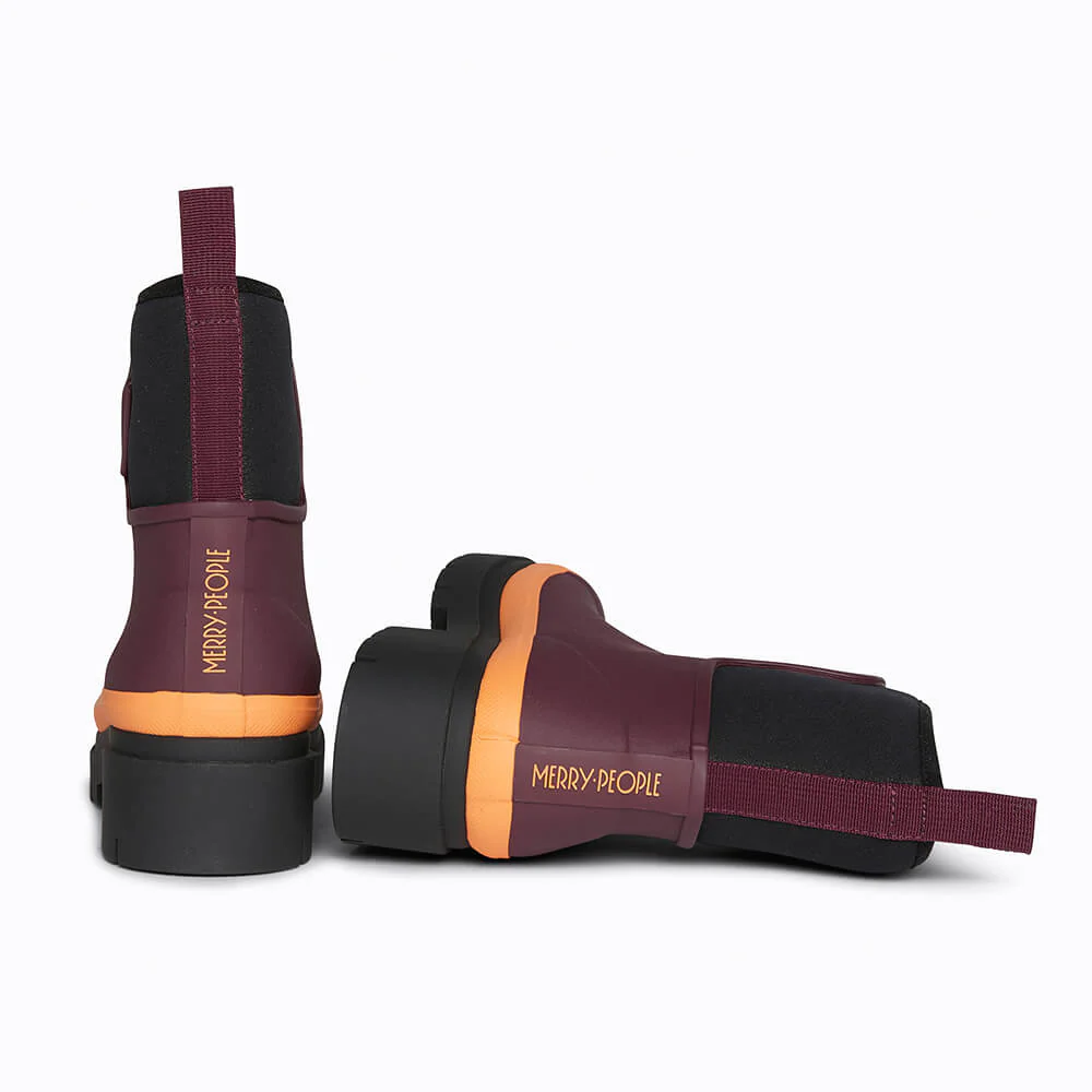 Tully Boot Plum & Neon Orange
