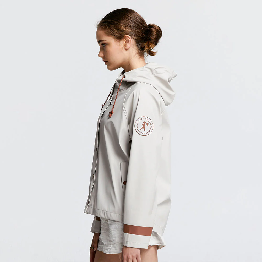 Merry People X Karen Walker Rain Jacket Ecru & Chestnut