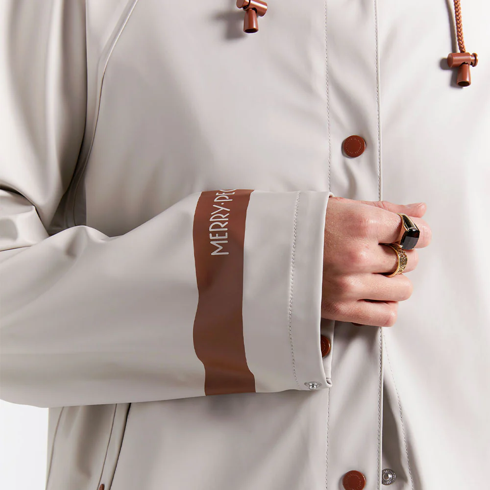 Merry People X Karen Walker Rain Jacket Ecru & Chestnut