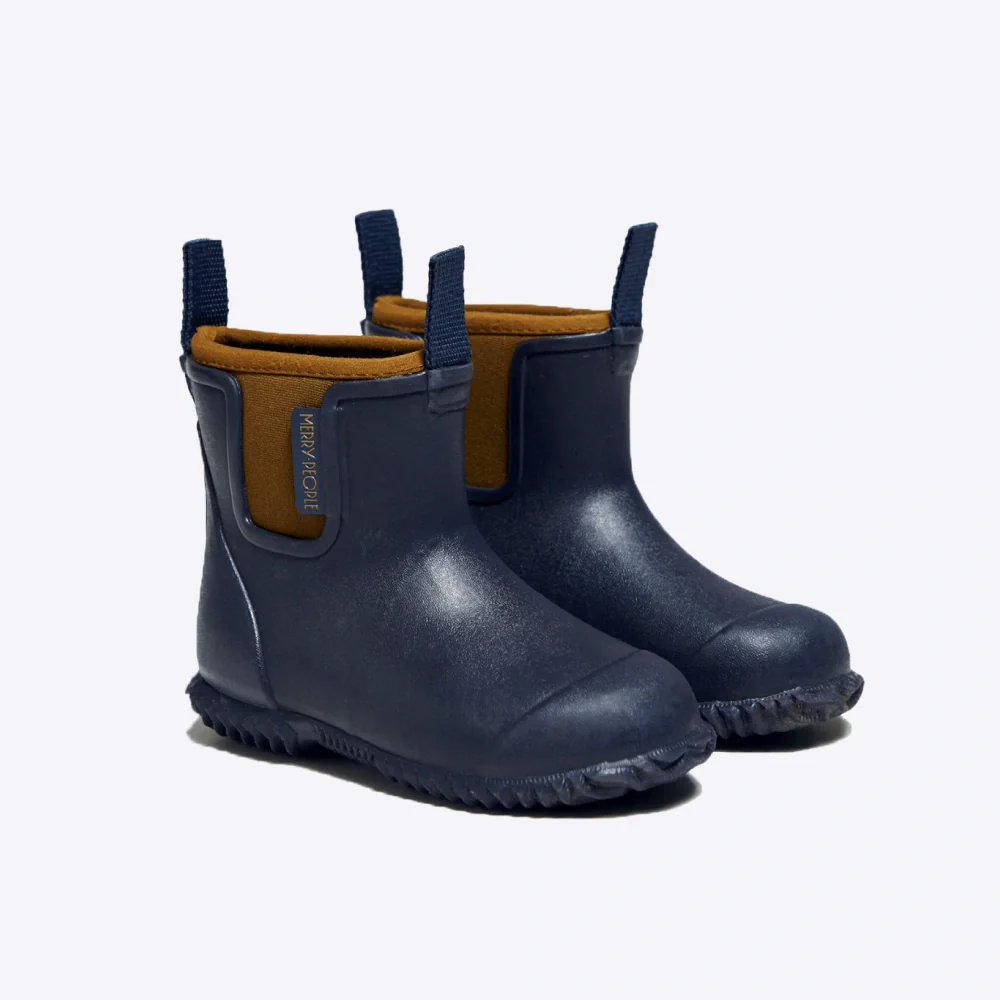 Bobbi Kids Gumboot Oxford Blue & Tan