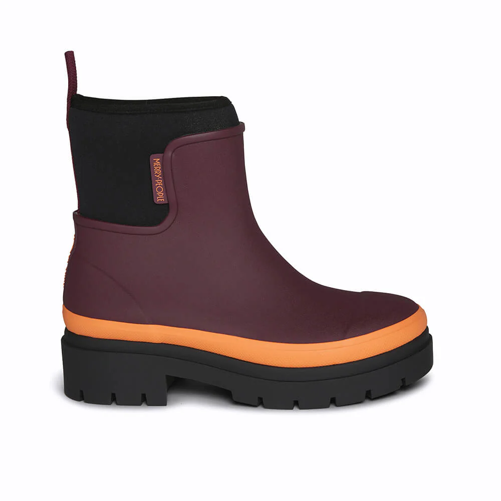Tully Boot Plum & Neon Orange