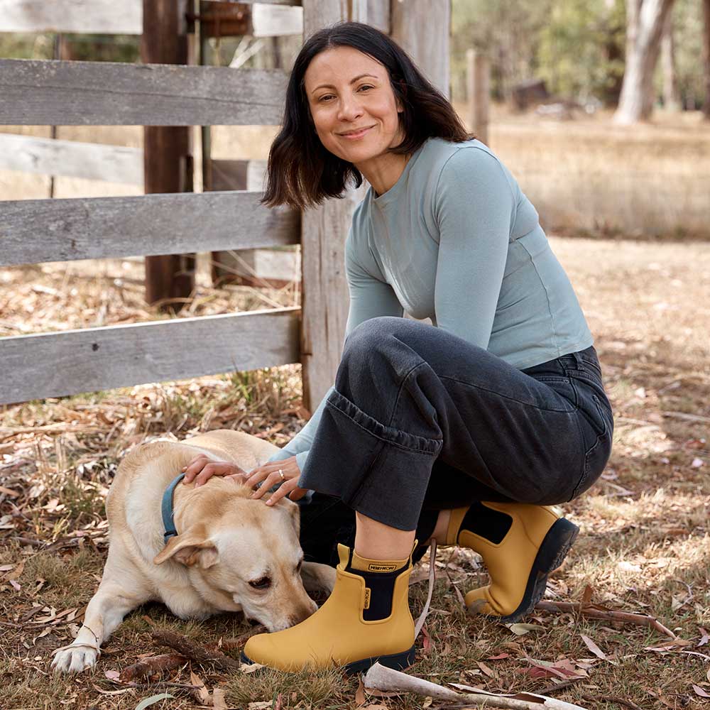 Bobbi Ankle Boot Mustard Yellow & Black
