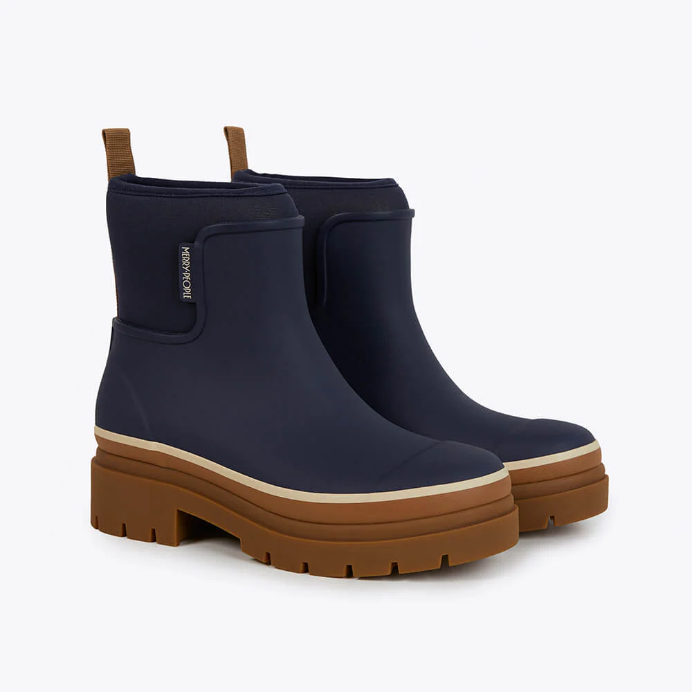 Merry People X Karen Walker Tully Boot French Navy & Tan