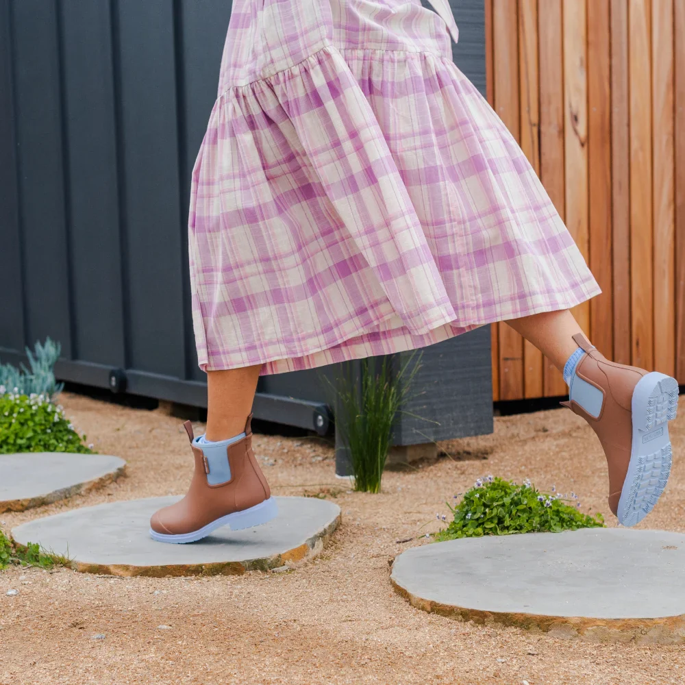 Bobbi Ankle Boot Chestnut & Ice Blue