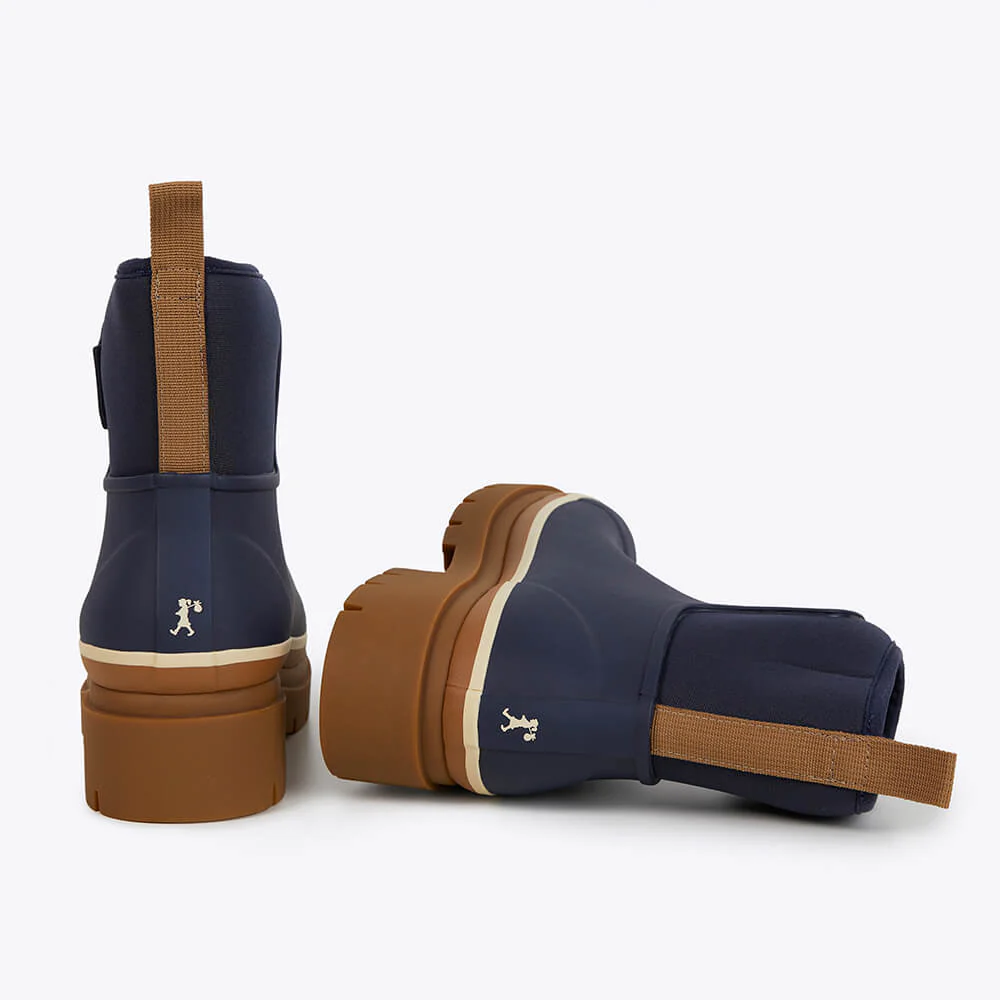 Merry People X Karen Walker Tully Boot French Navy & Tan