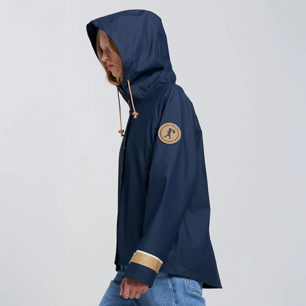 Merry People X Karen Walker Rain Jacket French Navy & Tan