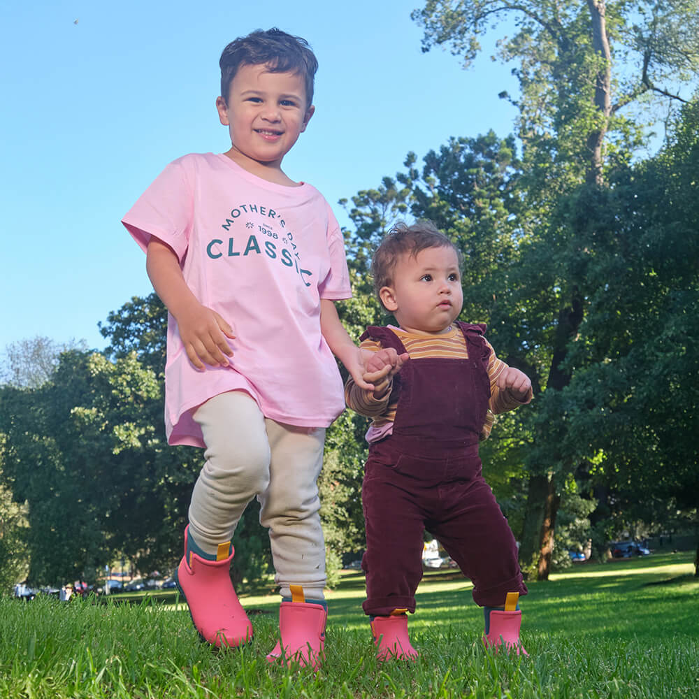 Merry People X Mothers Day Classic Bobbi Kids Gumboot Coral Teal