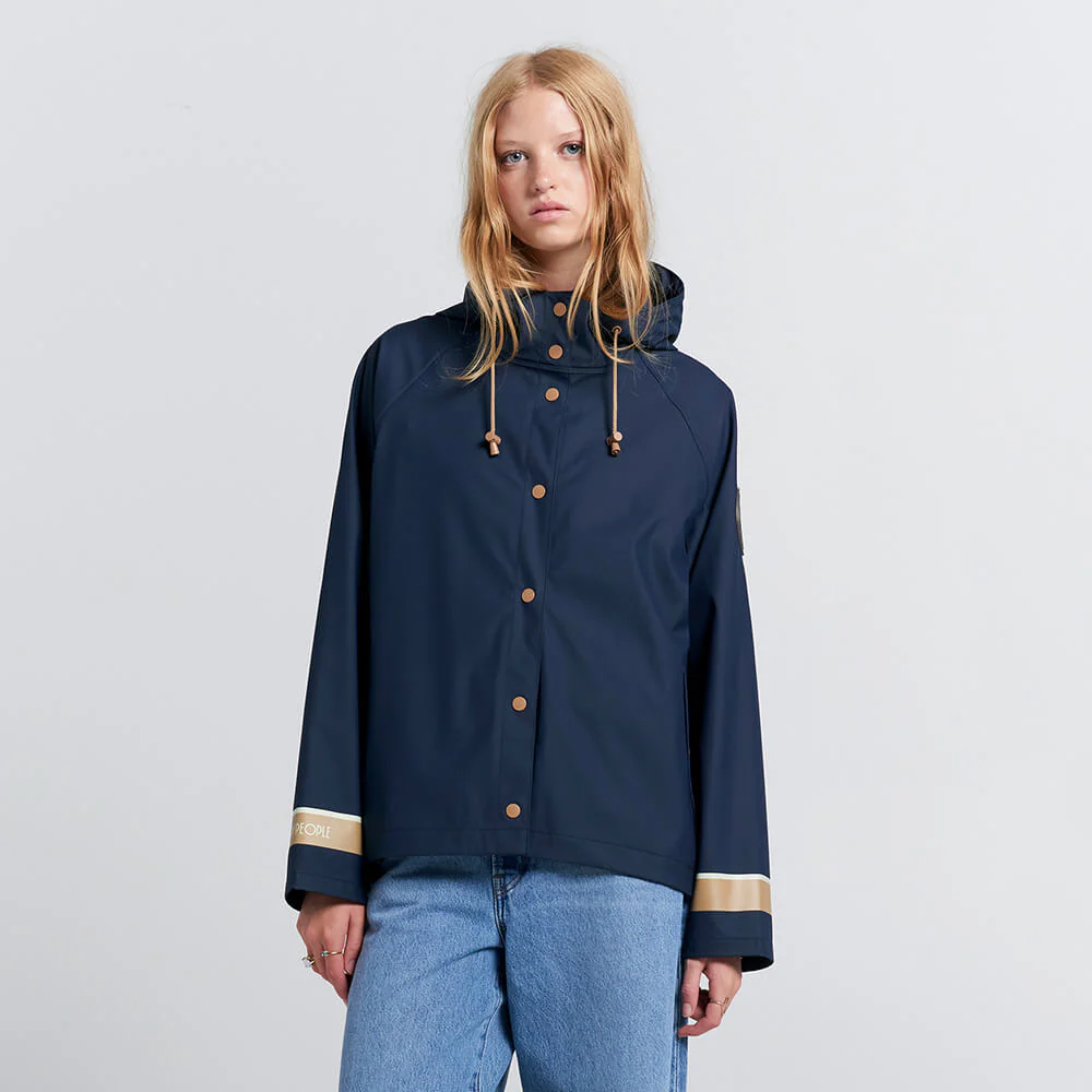 Merry People X Karen Walker Rain Jacket French Navy & Tan