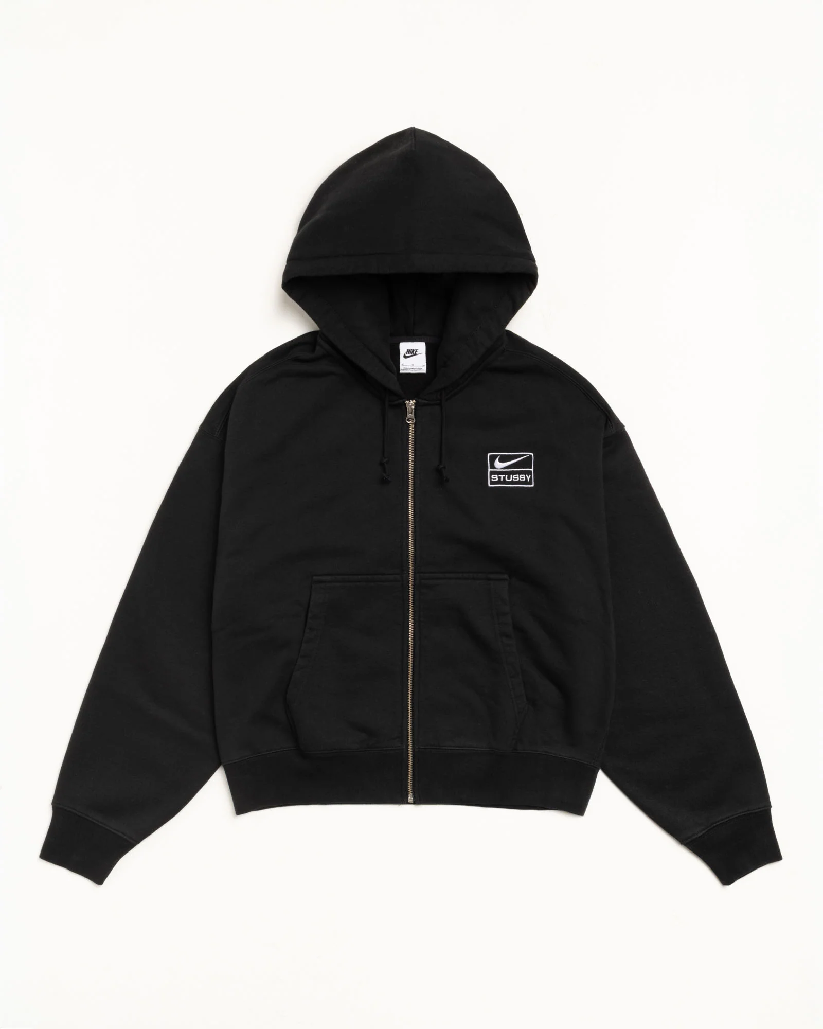 STÜSSY & NIKE STONE WASHED FLEECE ZIP HOODIE
