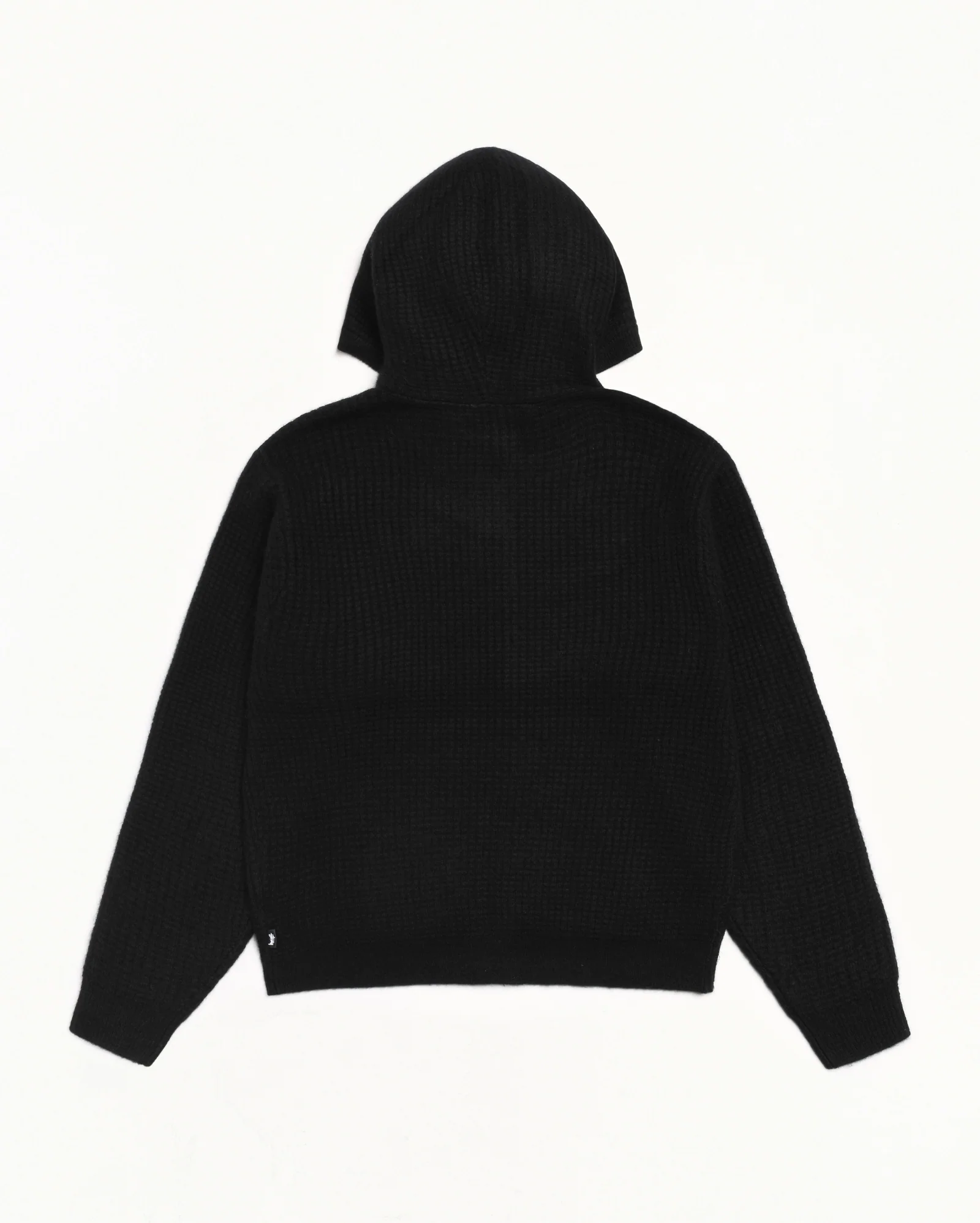 WAFFLE CASHMERE ZIP HOOD SWEATER