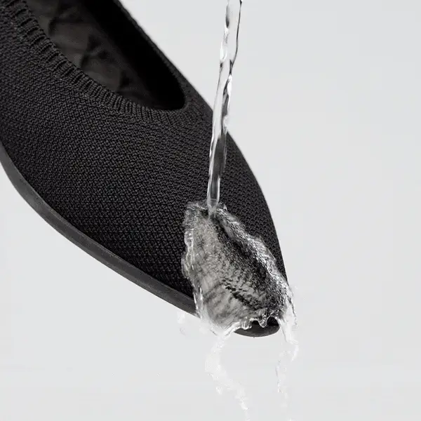 [Aria Walker 超撥水] ポインテッドトゥ 超軽量 厚底 フラットシューズ