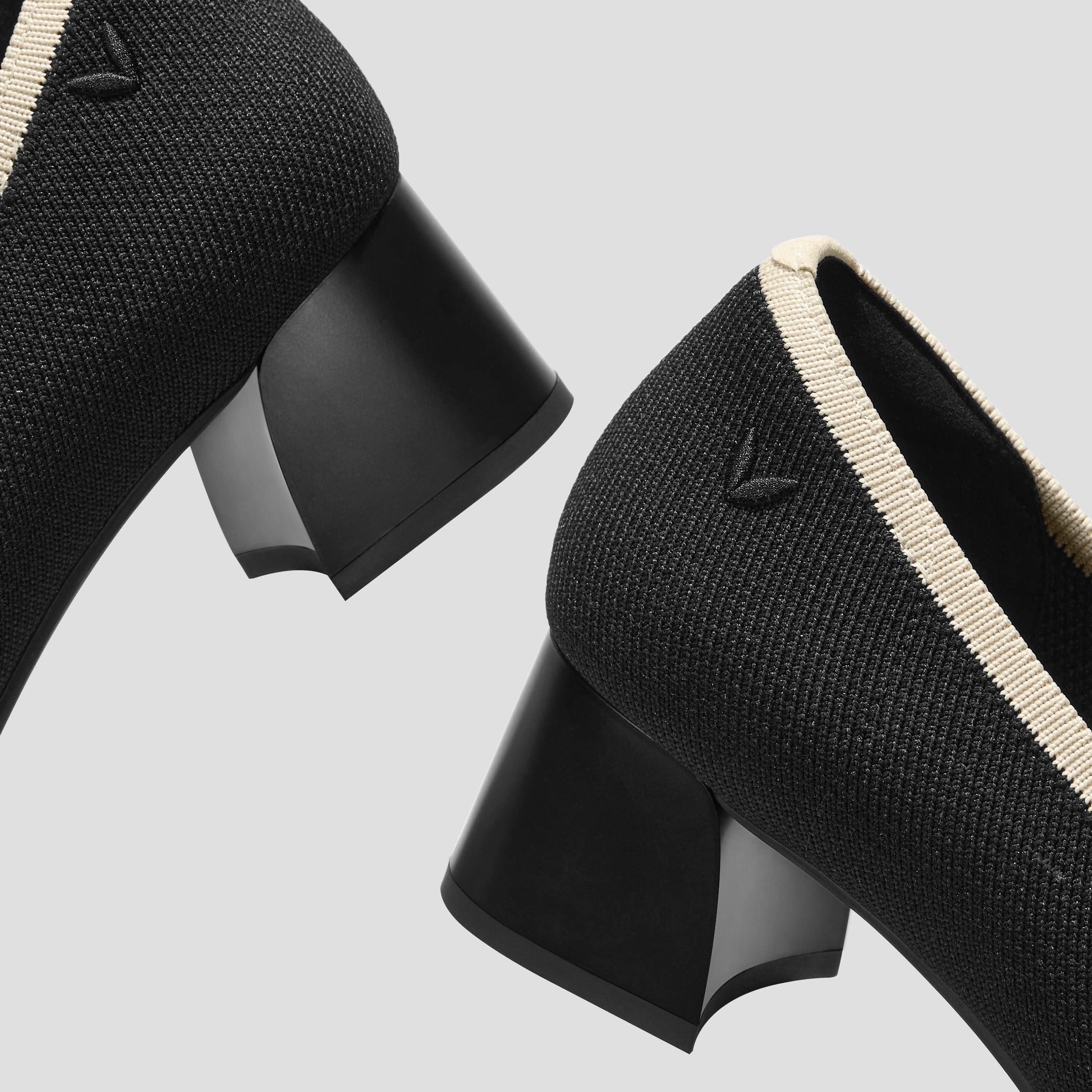 [Melody Pro] スクエアトゥ チャンキーヒール パンプス