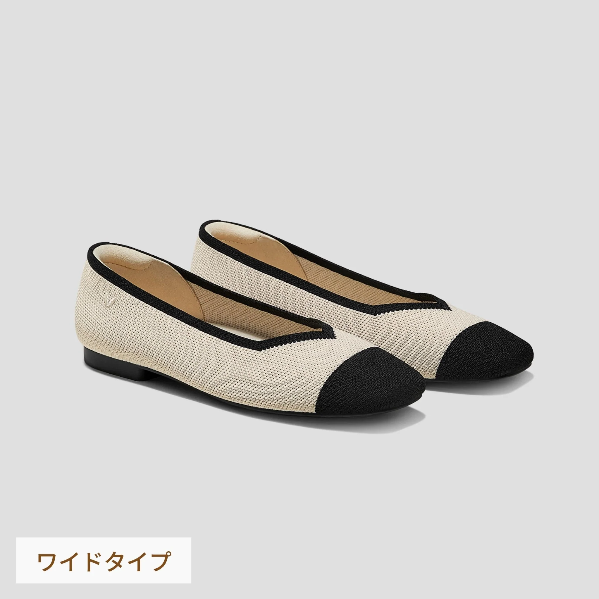 [Margot 2.0] スクエアトゥ エクストラワイド(5Eまで対応) フラットシューズ