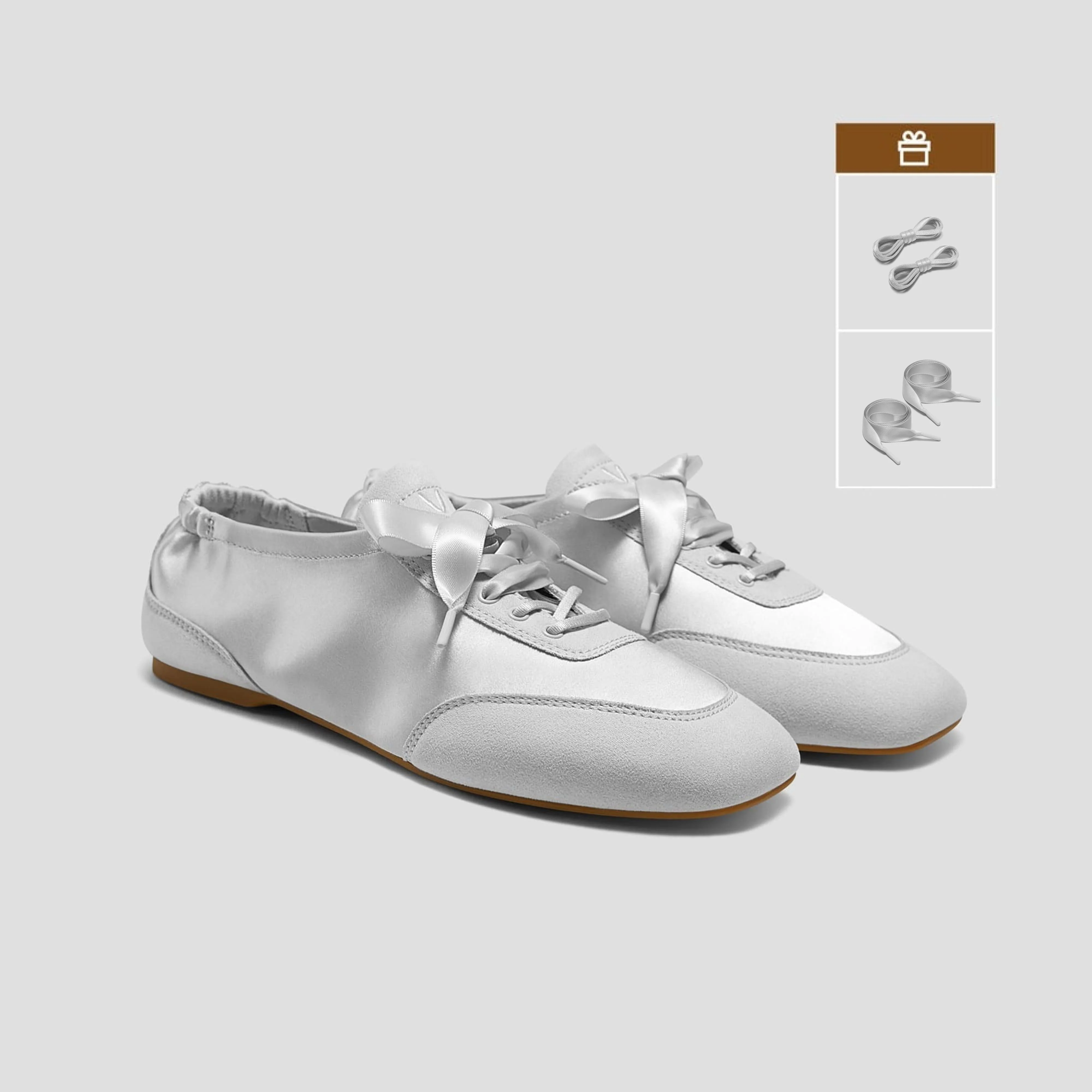 [Cristina] レースアップ サテン スニーカーリーナ