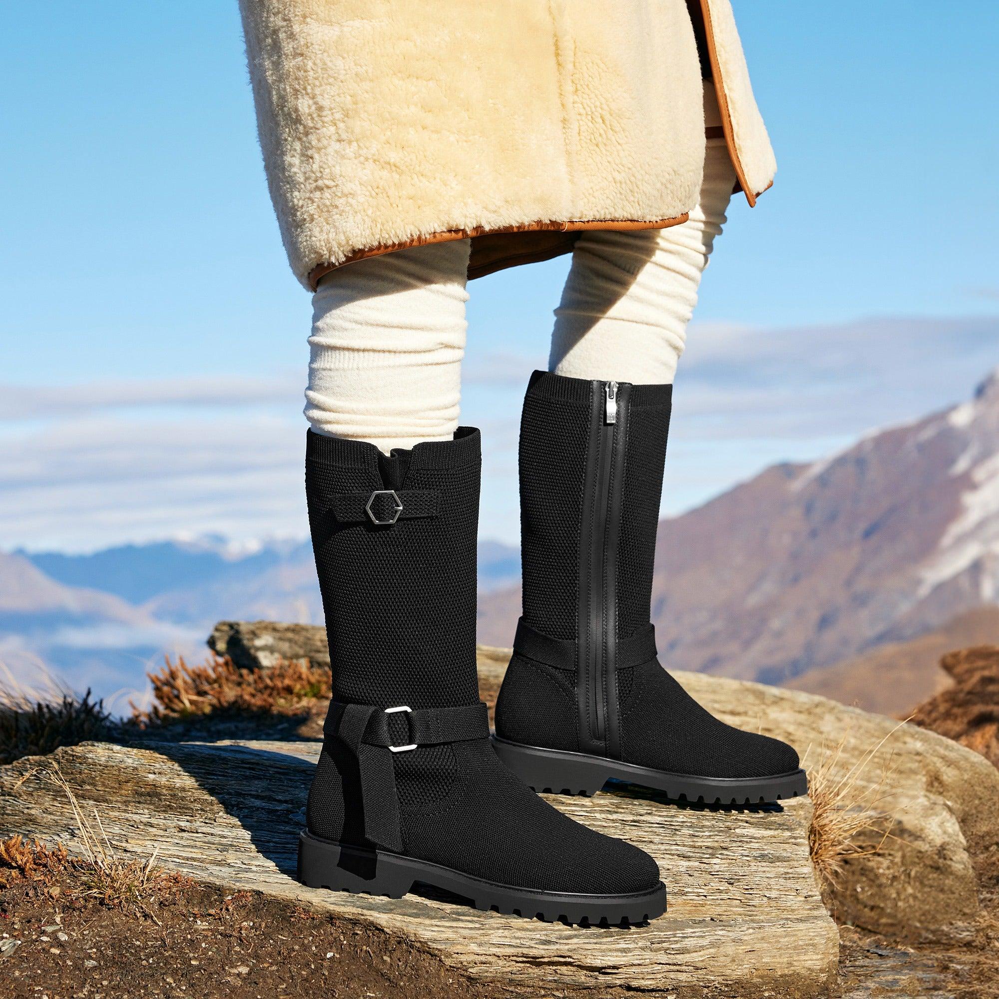 [Faith] ラウンドトゥ 撥水加工 ミッドカーフバイカーブーツ