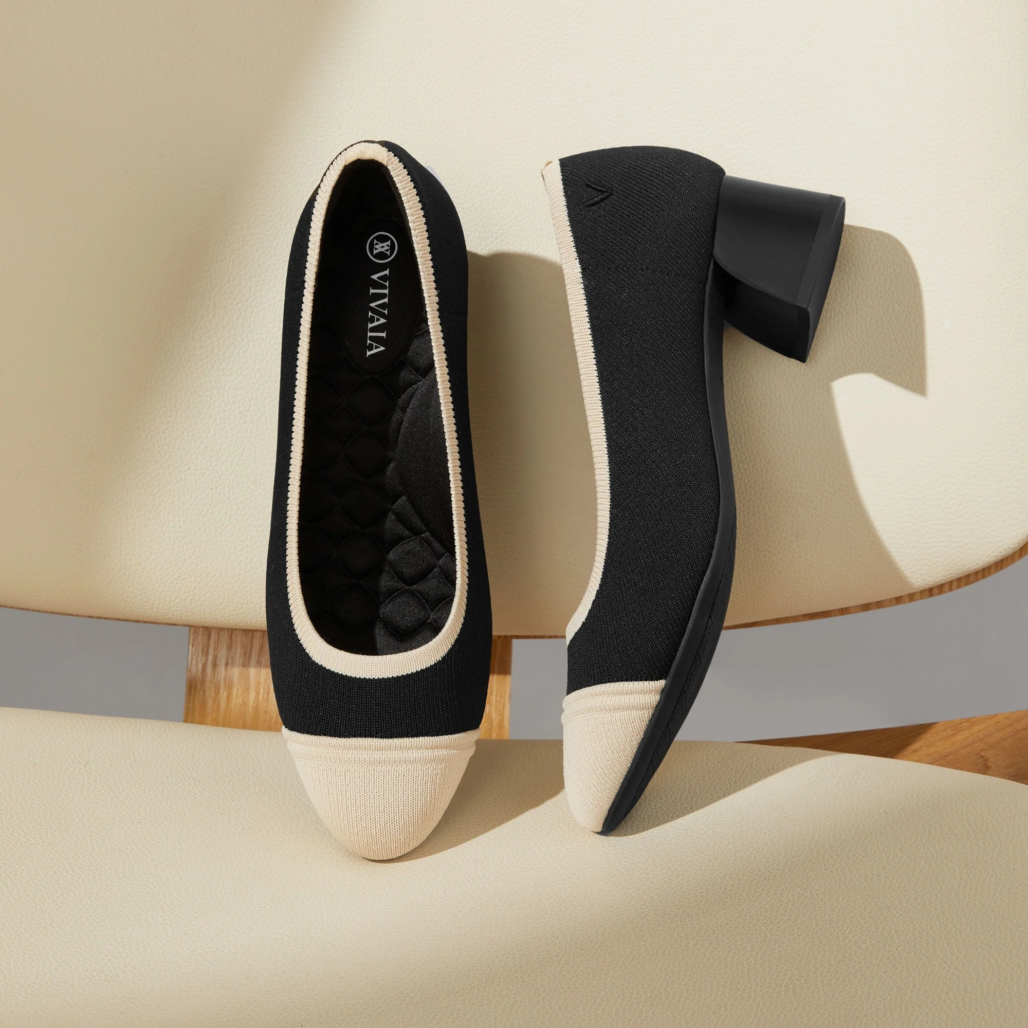 [Julie Pro] ラウンドトゥ チャンキーヒール パンプス