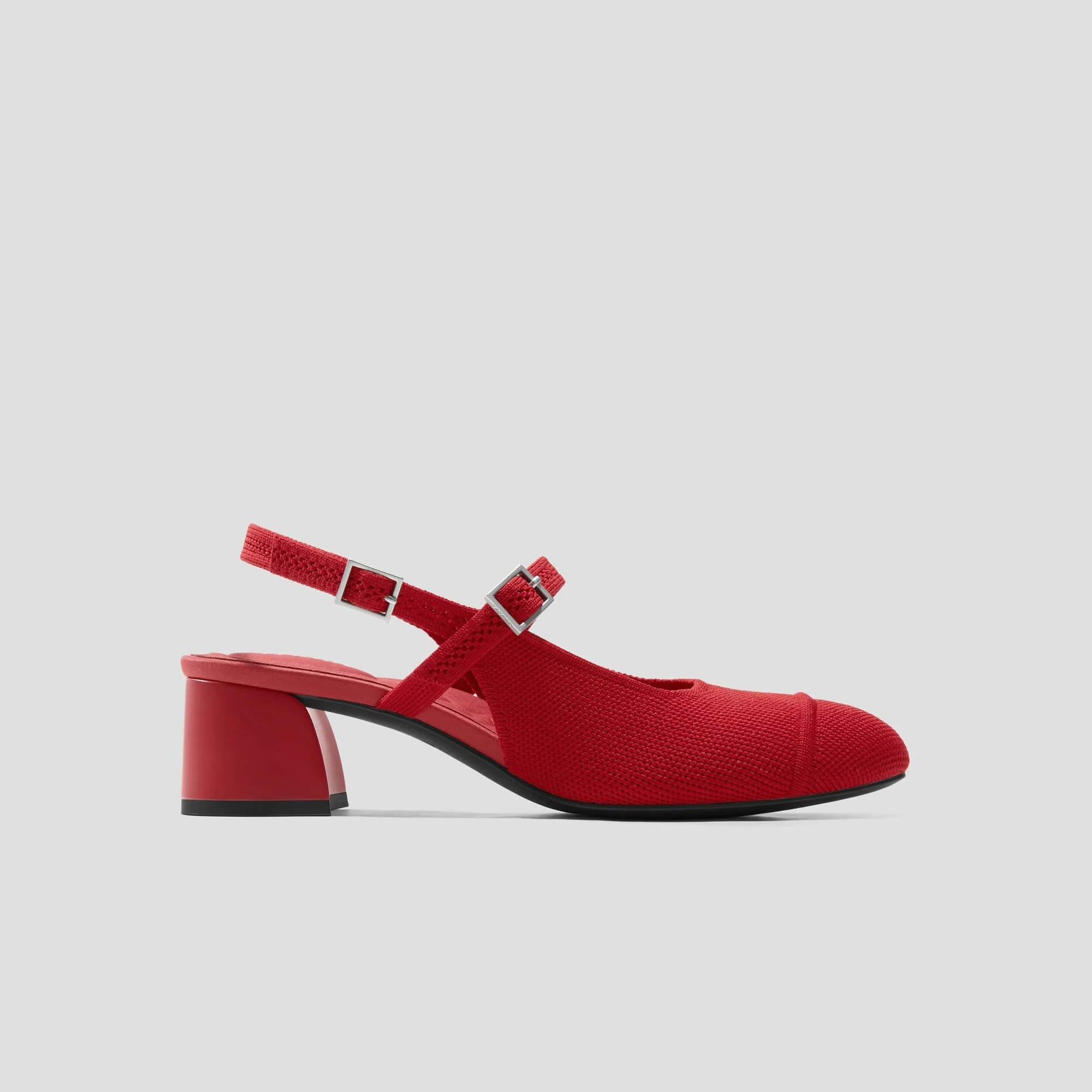 [Juliana] アーモンドトゥ スリングバック ブロックヒール サンダル