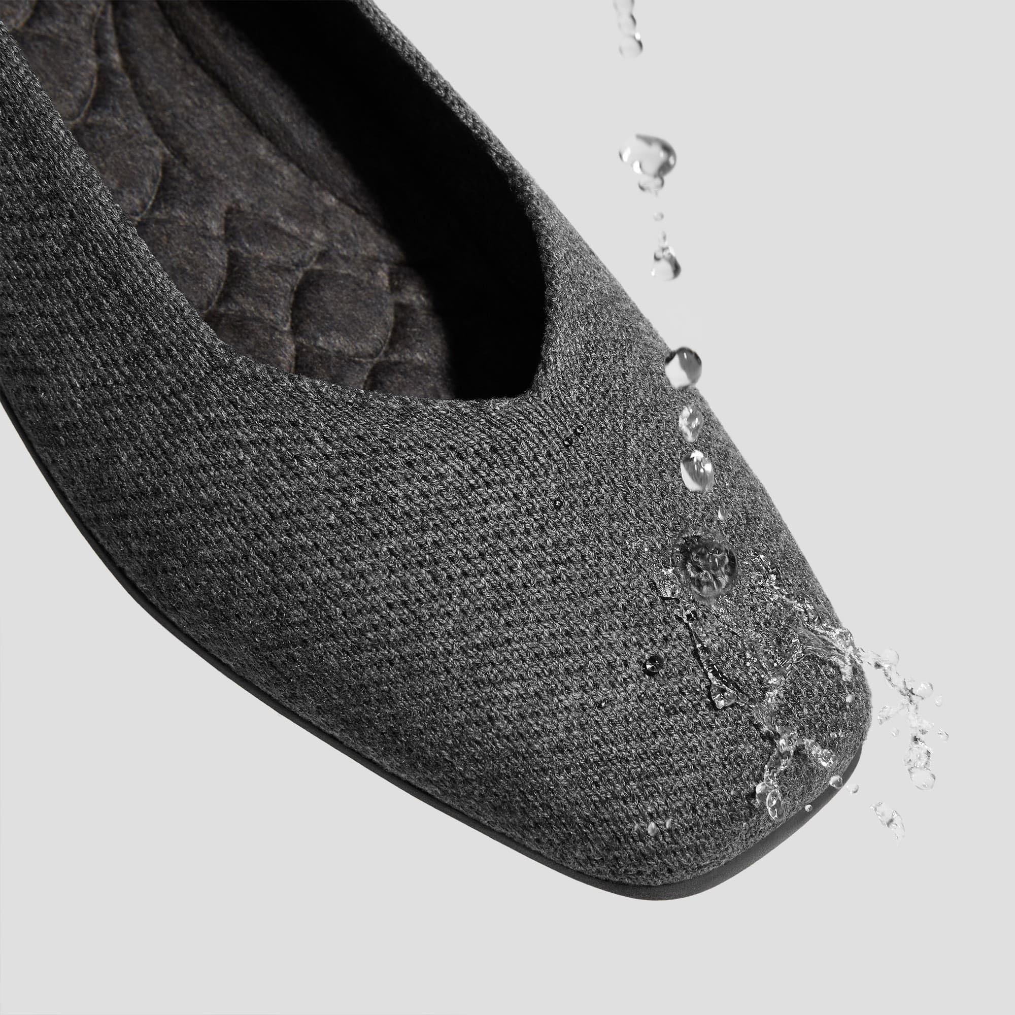 [Margot Walker 超撥水] スクエアトゥ 超軽量 厚底 フラットシューズ