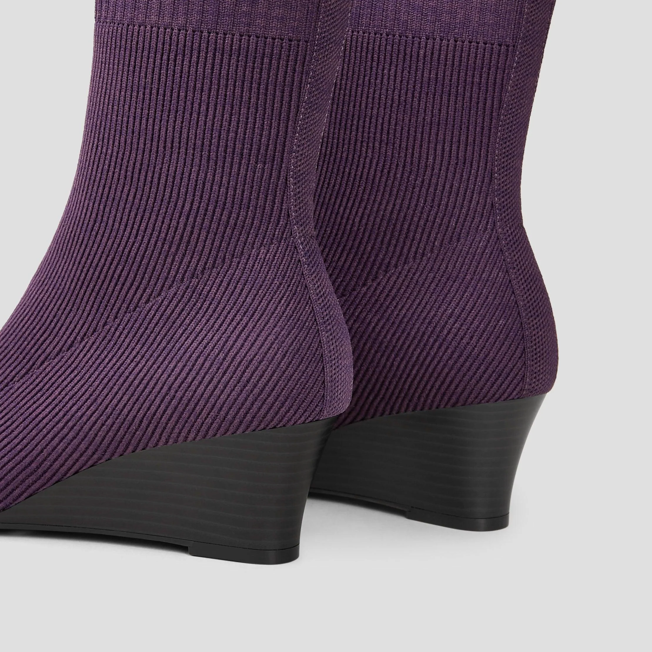 [Margot Wedge Bootie] スクエアトゥ 撥水加工 ウェッジ ショートブーツ