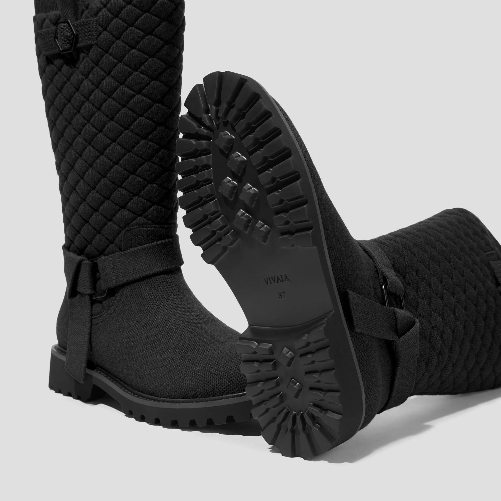 [Faith] ラウンドトゥ 撥水加工 ミッドカーフバイカーブーツ