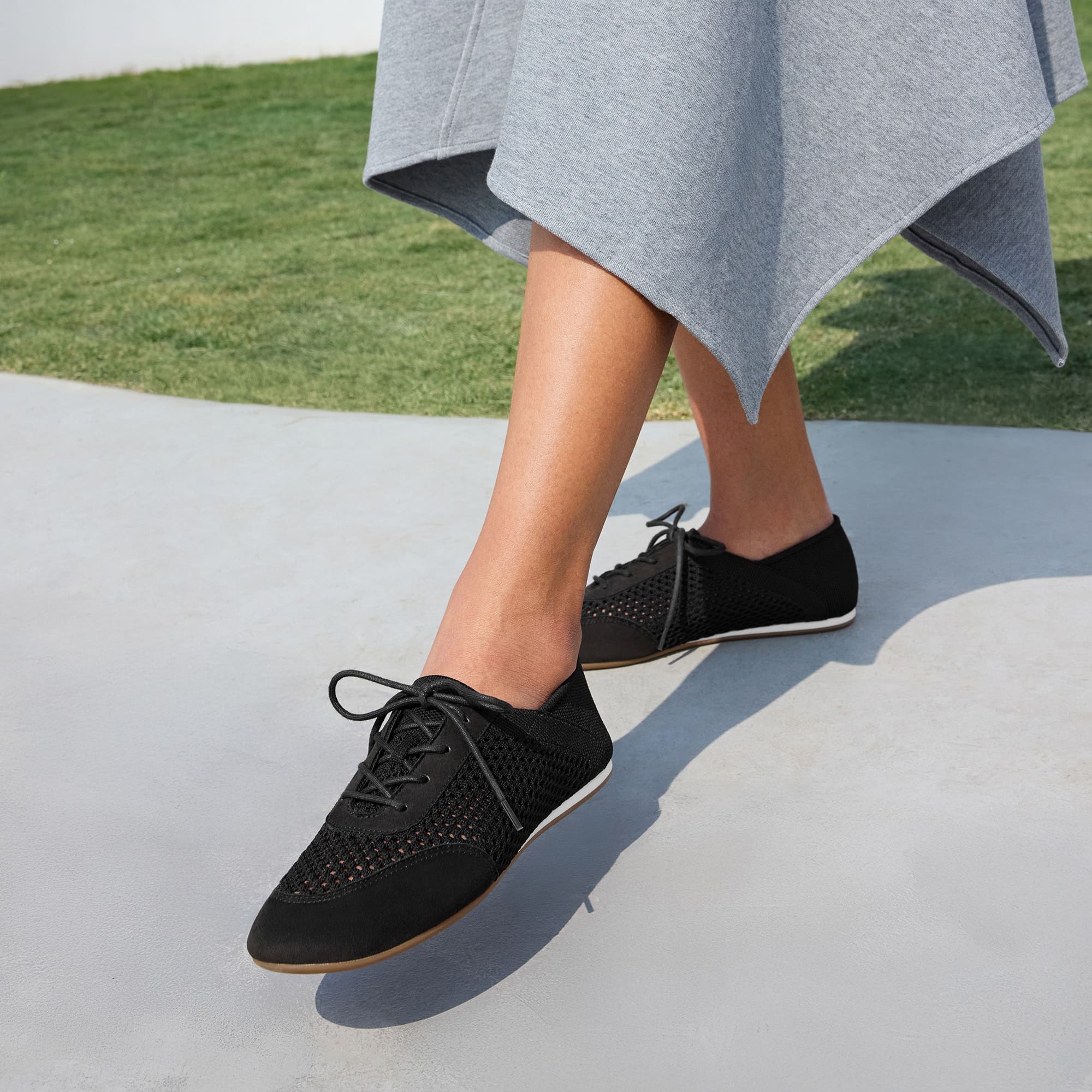 [Yara] アーモンドトゥ メッシュ バレエスニーカー