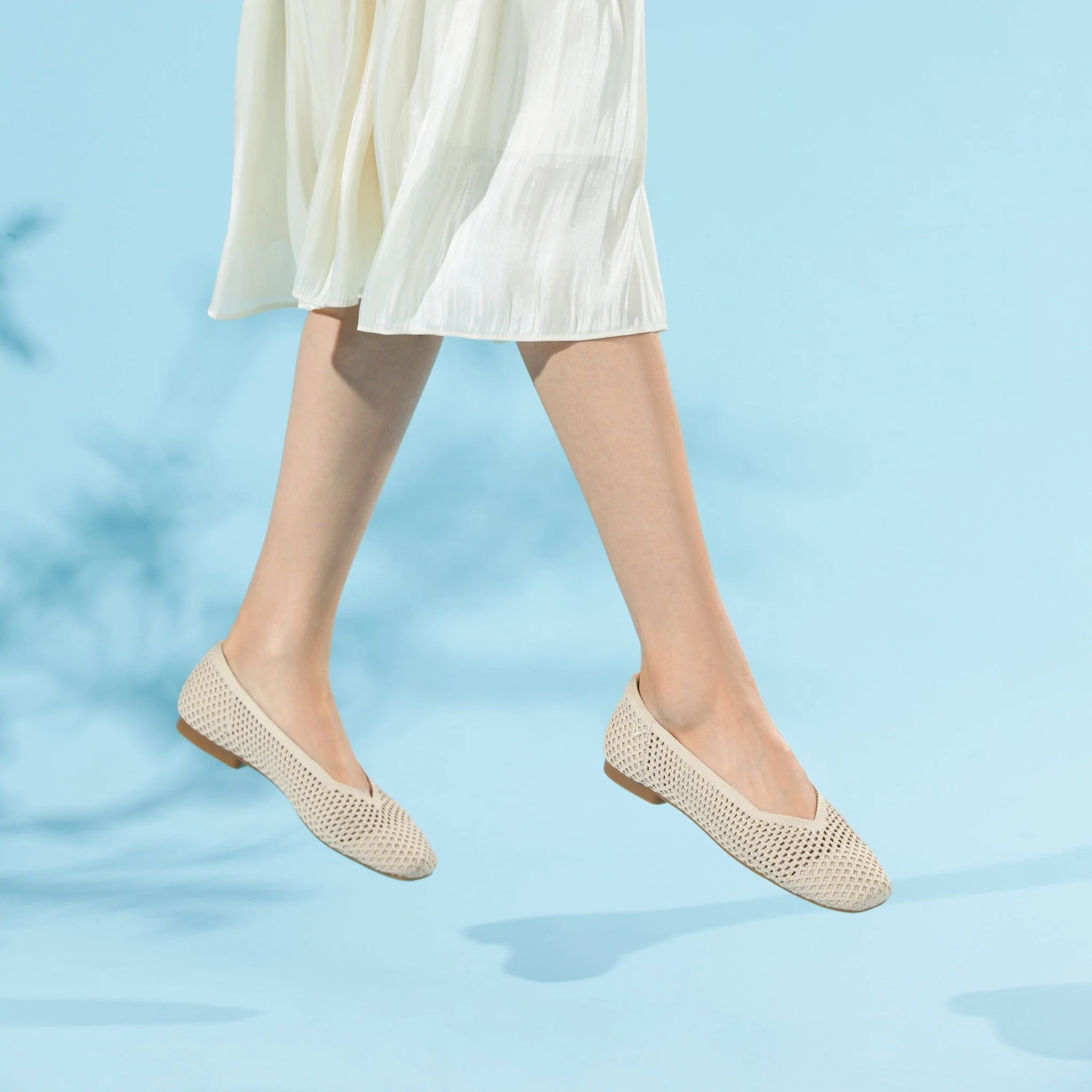 [Margot Mesh] スクエアトゥ メッシュ フラットシューズ