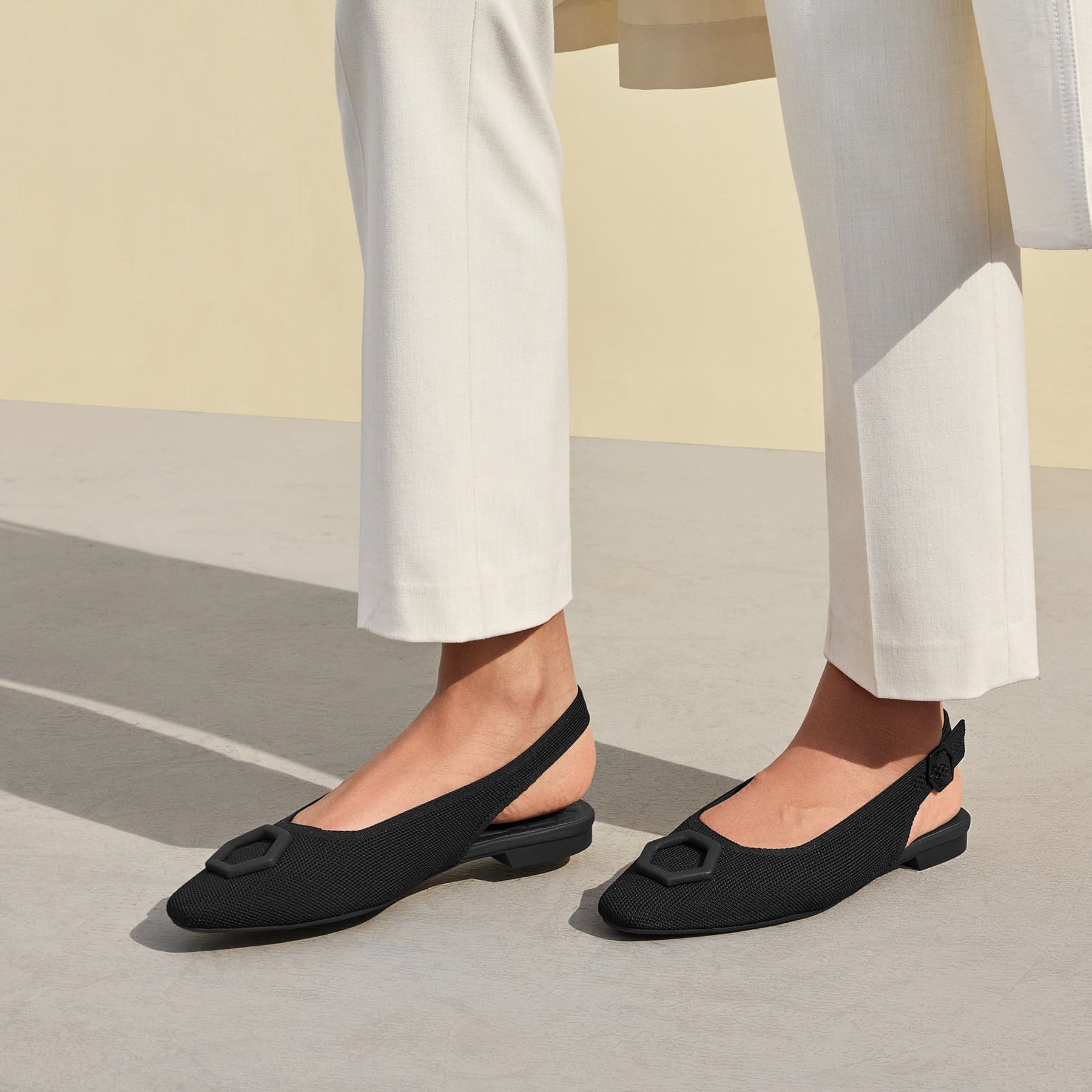 [Kalina] スクエアトゥ スリングバック サンダル