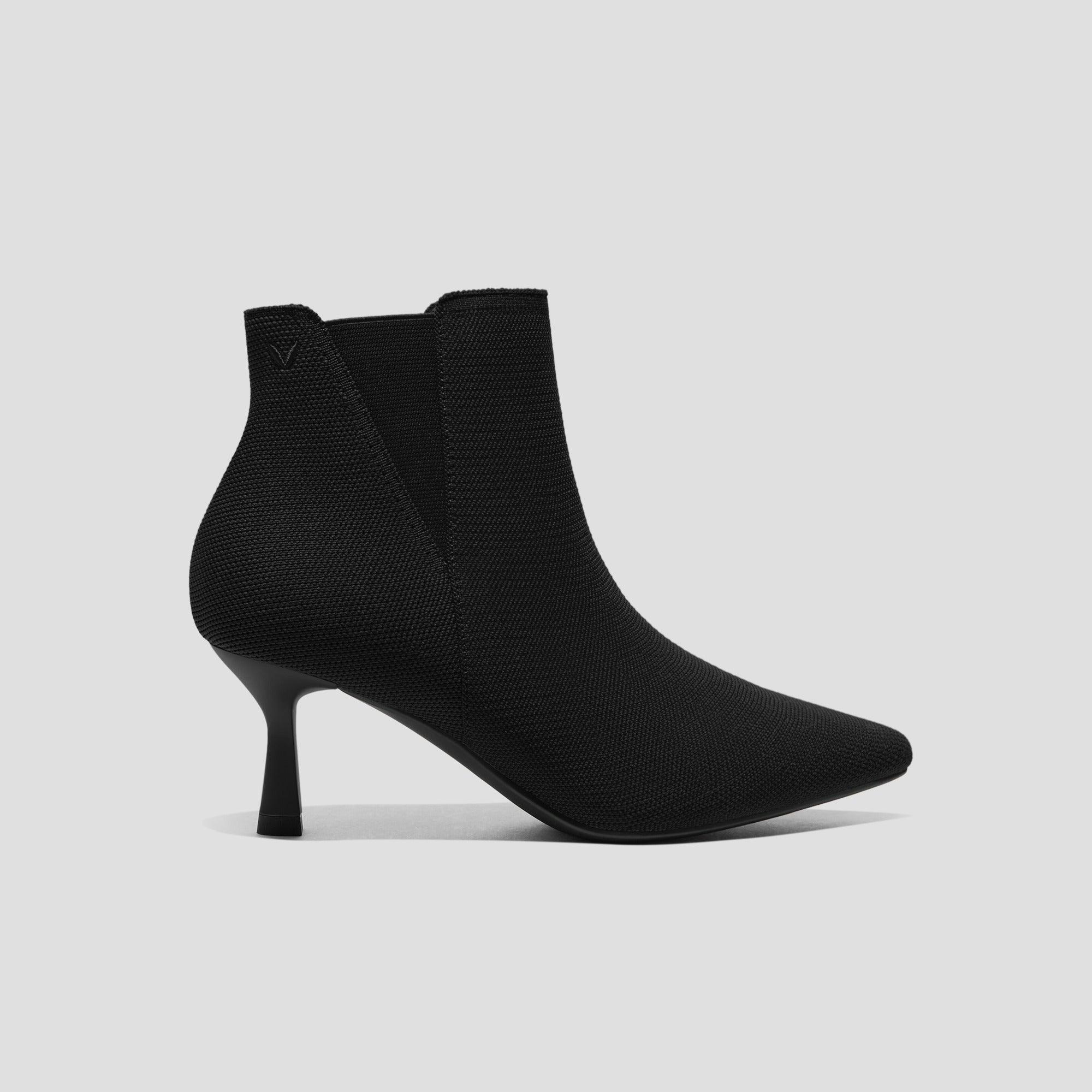 [Alexandra] ポインテッドトゥ 撥水加工 アンクル ヒールブーツ