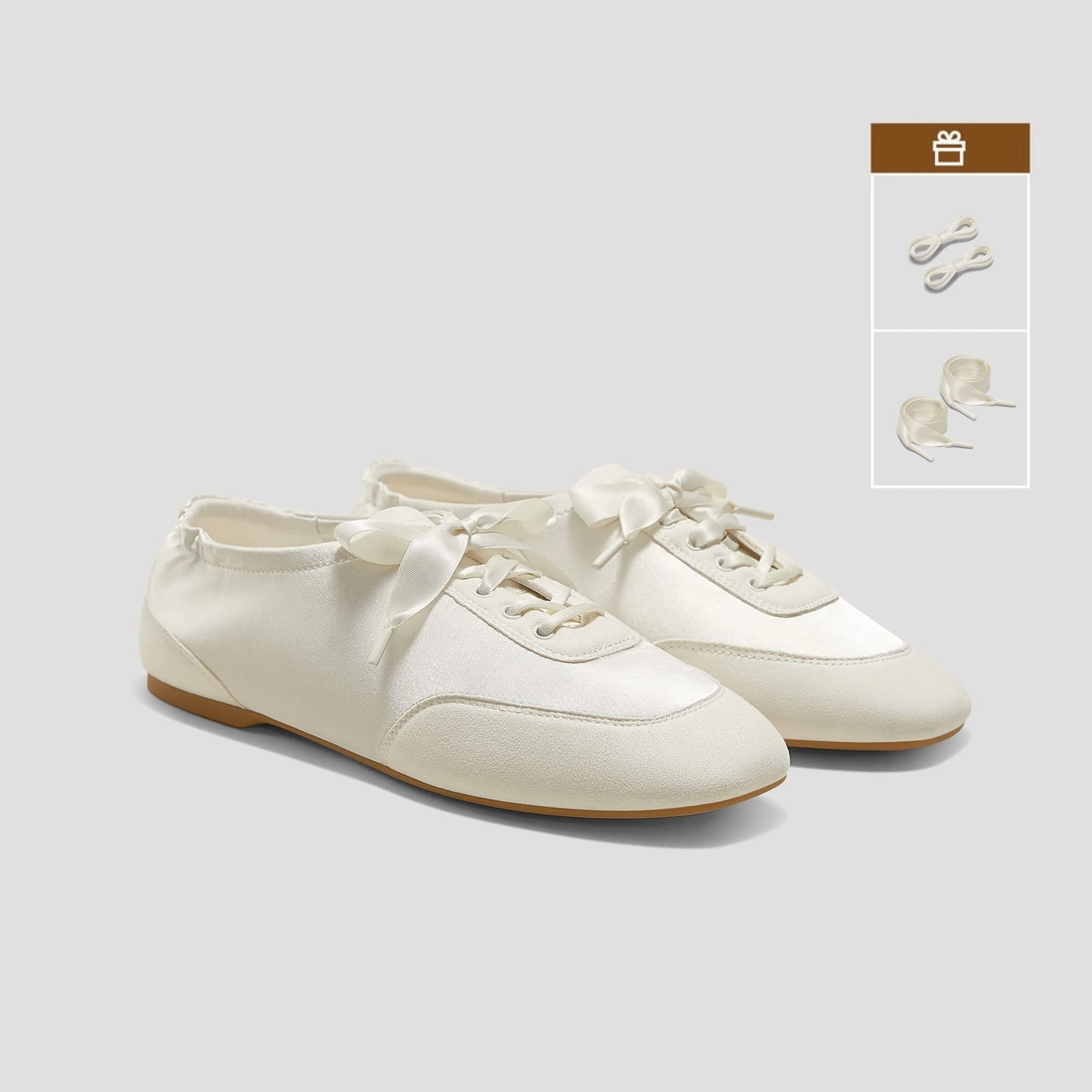 [Cristina] レースアップ サテン スニーカーリーナ