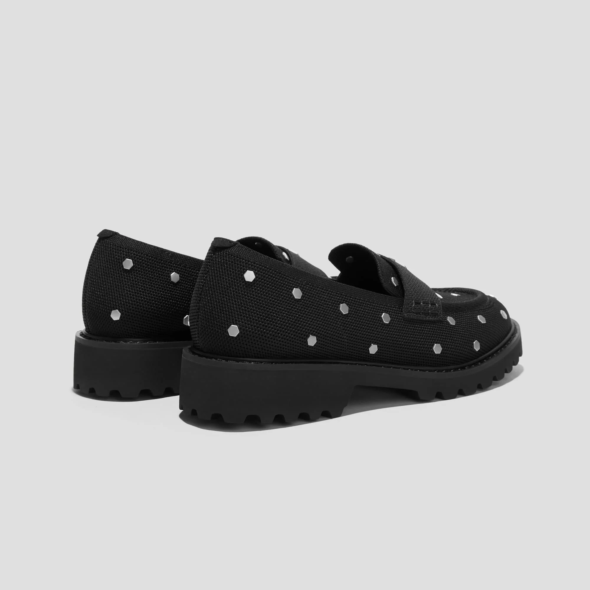 [Francesca]  アーモンドトゥ プラットフォーム トラックソールローファー