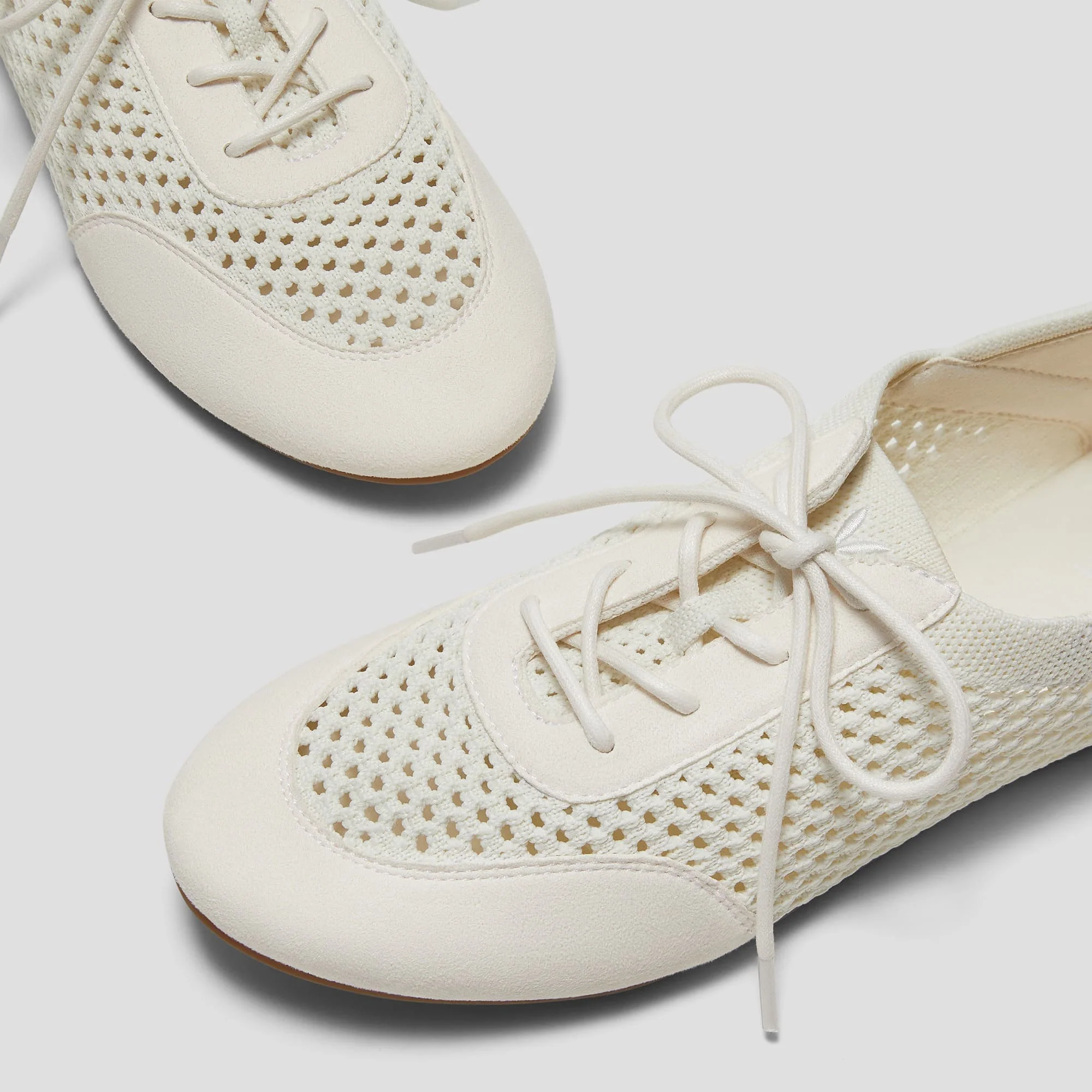 [Yara] アーモンドトゥ メッシュ バレエスニーカー