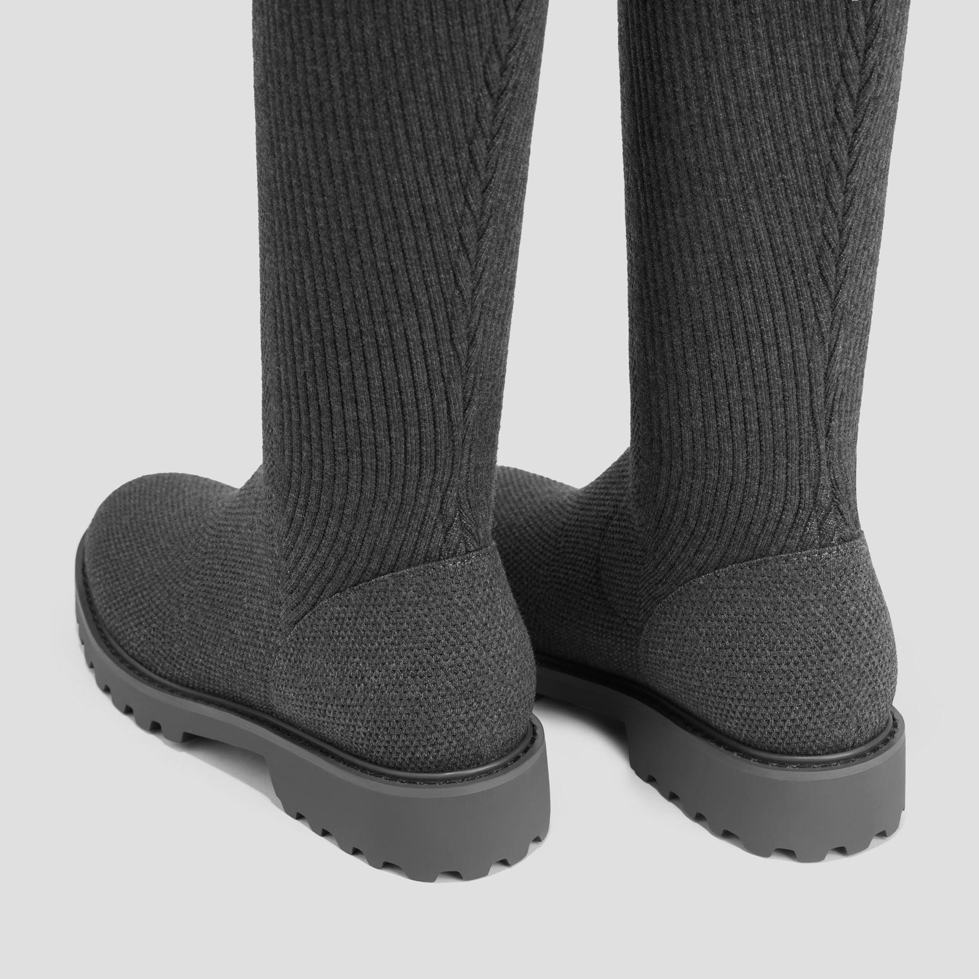 [Filipa] ラウンドトゥ 撥水加工 ストレッチ ロングブーツ