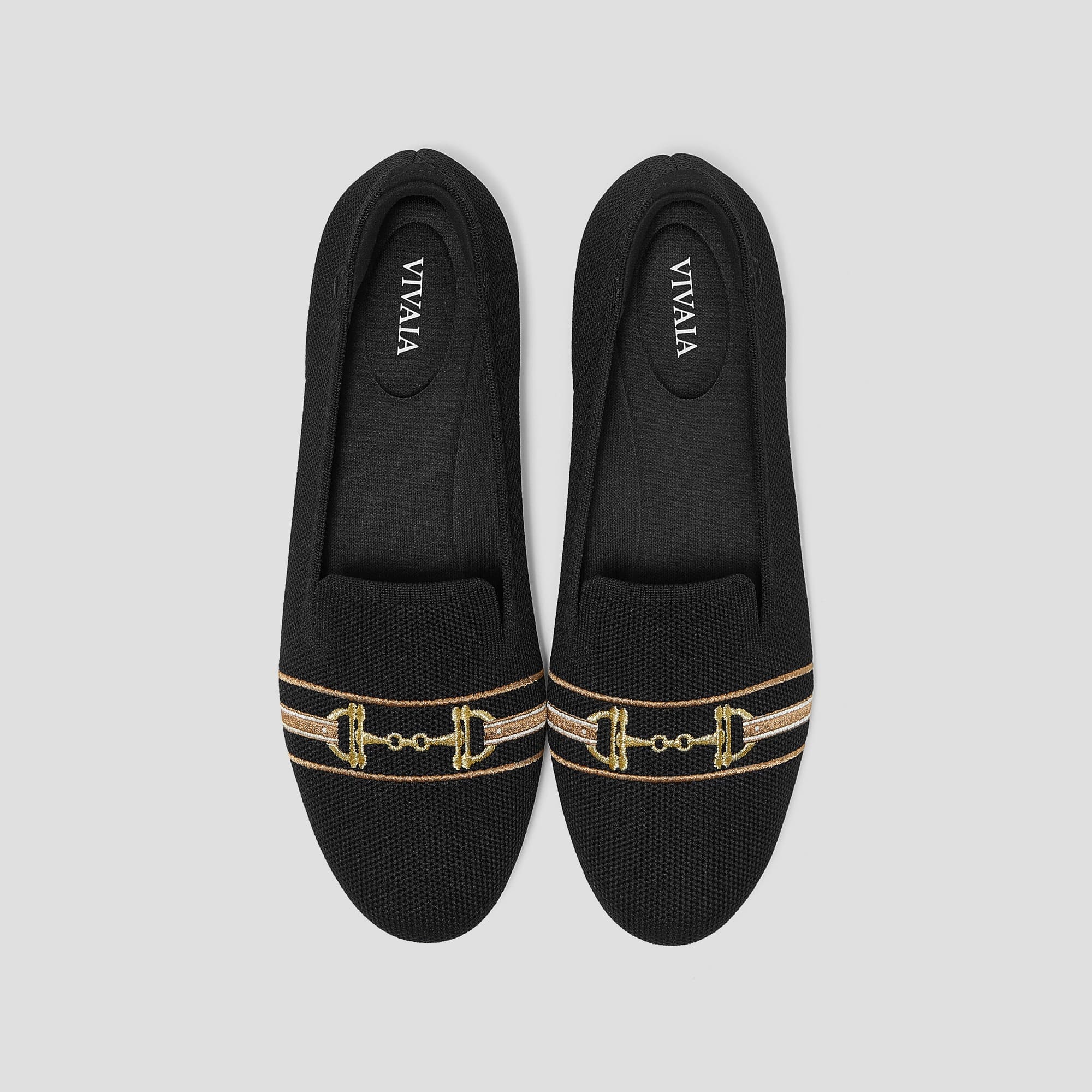 [Audrey] ラウンドトゥ 刺繍 ローファー