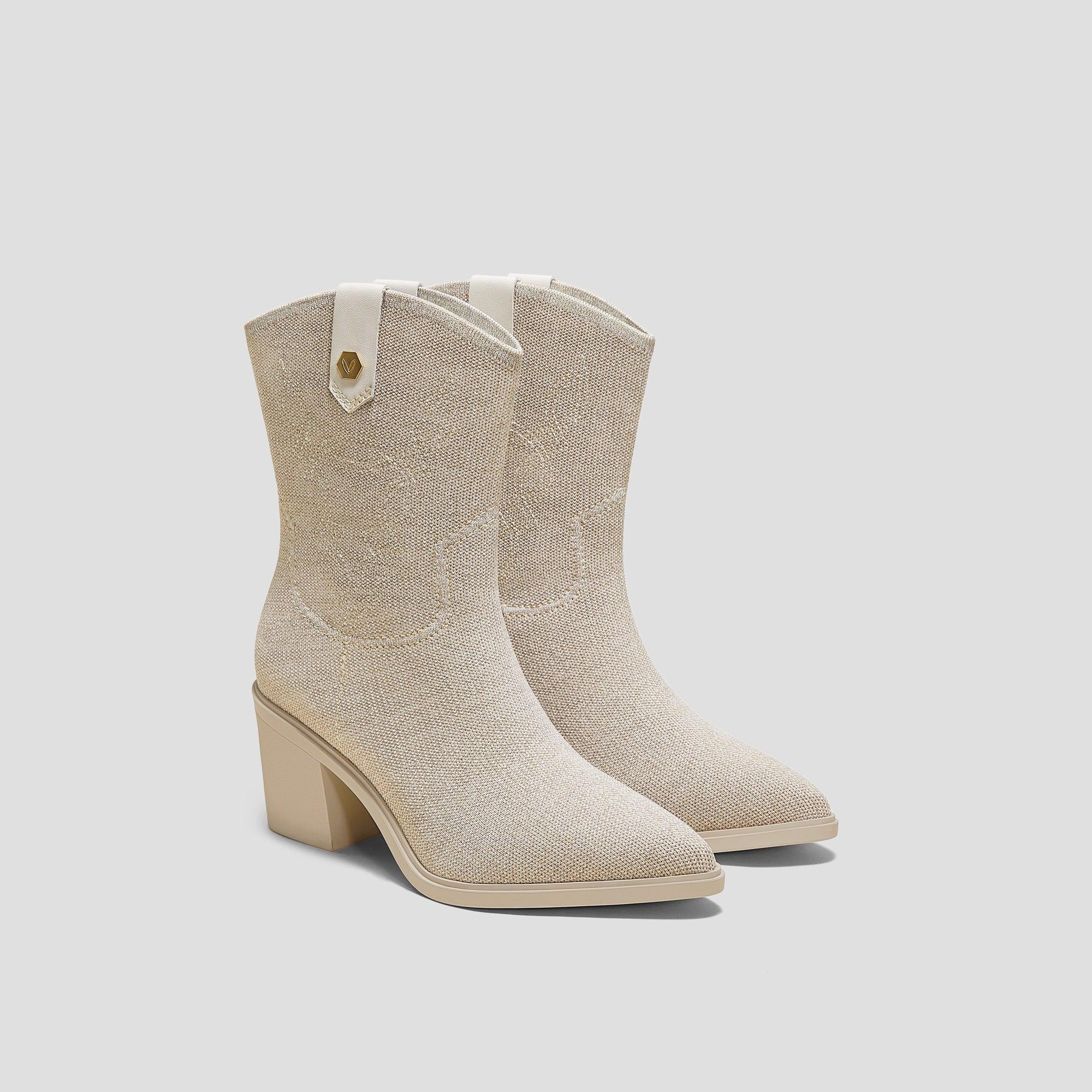 [Wesley] ポインテッドトゥ 撥水加工 ウエスタンアンクルブーツ