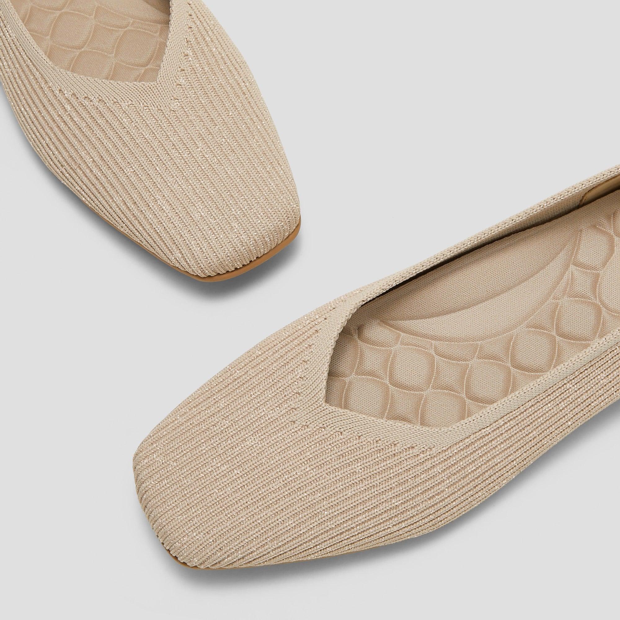 [Margot Walker] スクエアトゥ 超軽量 厚底 フラットシューズ