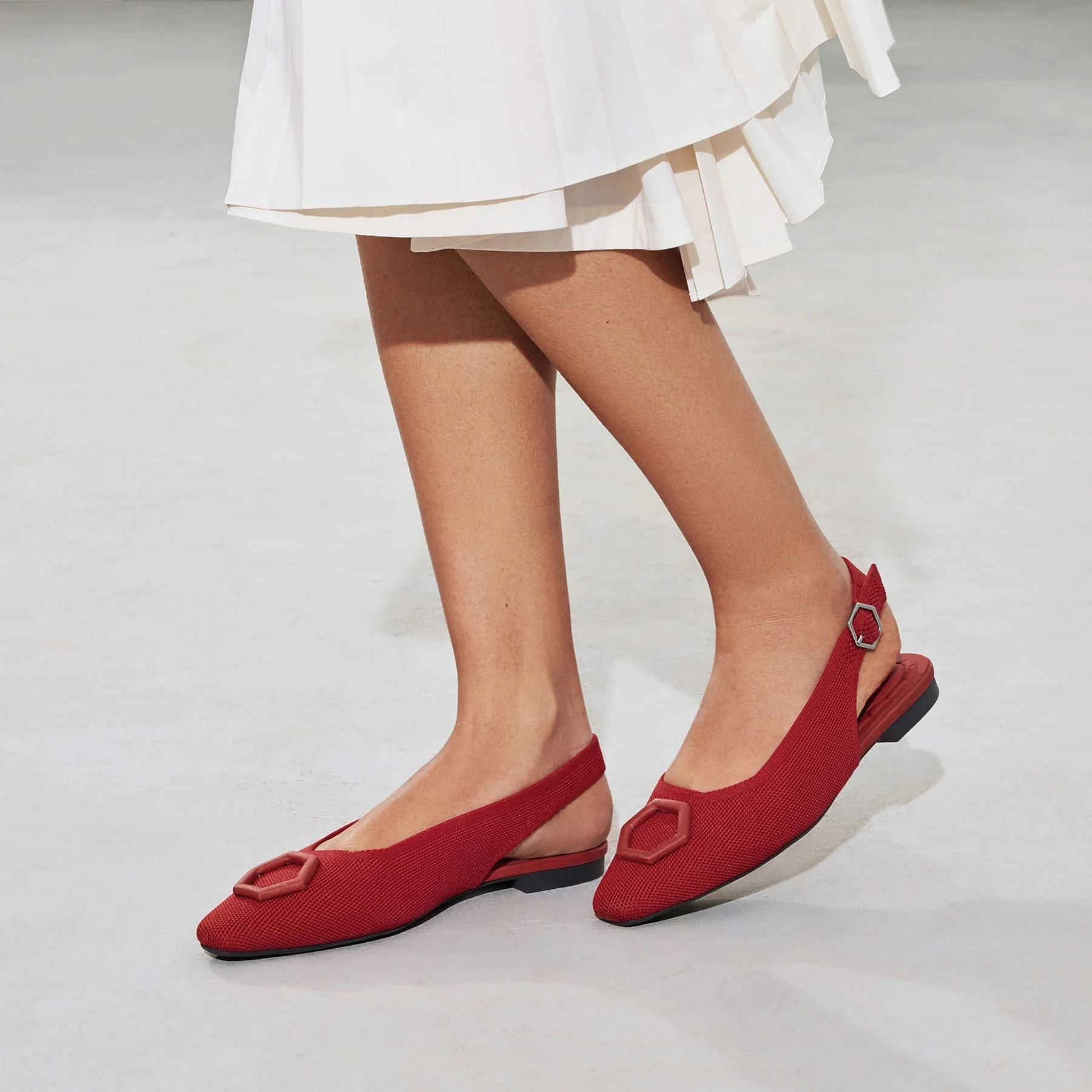 [Kalina] スクエアトゥ スリングバック サンダル