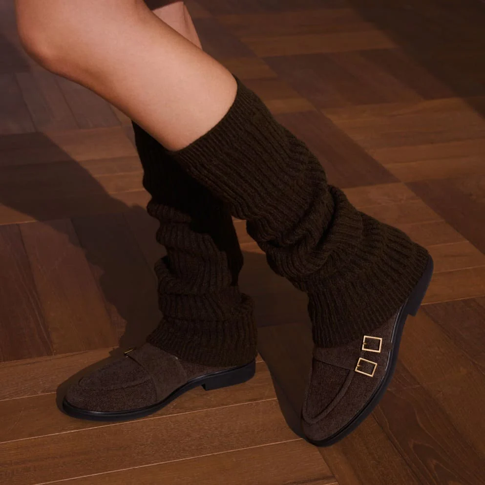 [Luciana] ラウンドトゥ ダブルモンクストラップ ローファー