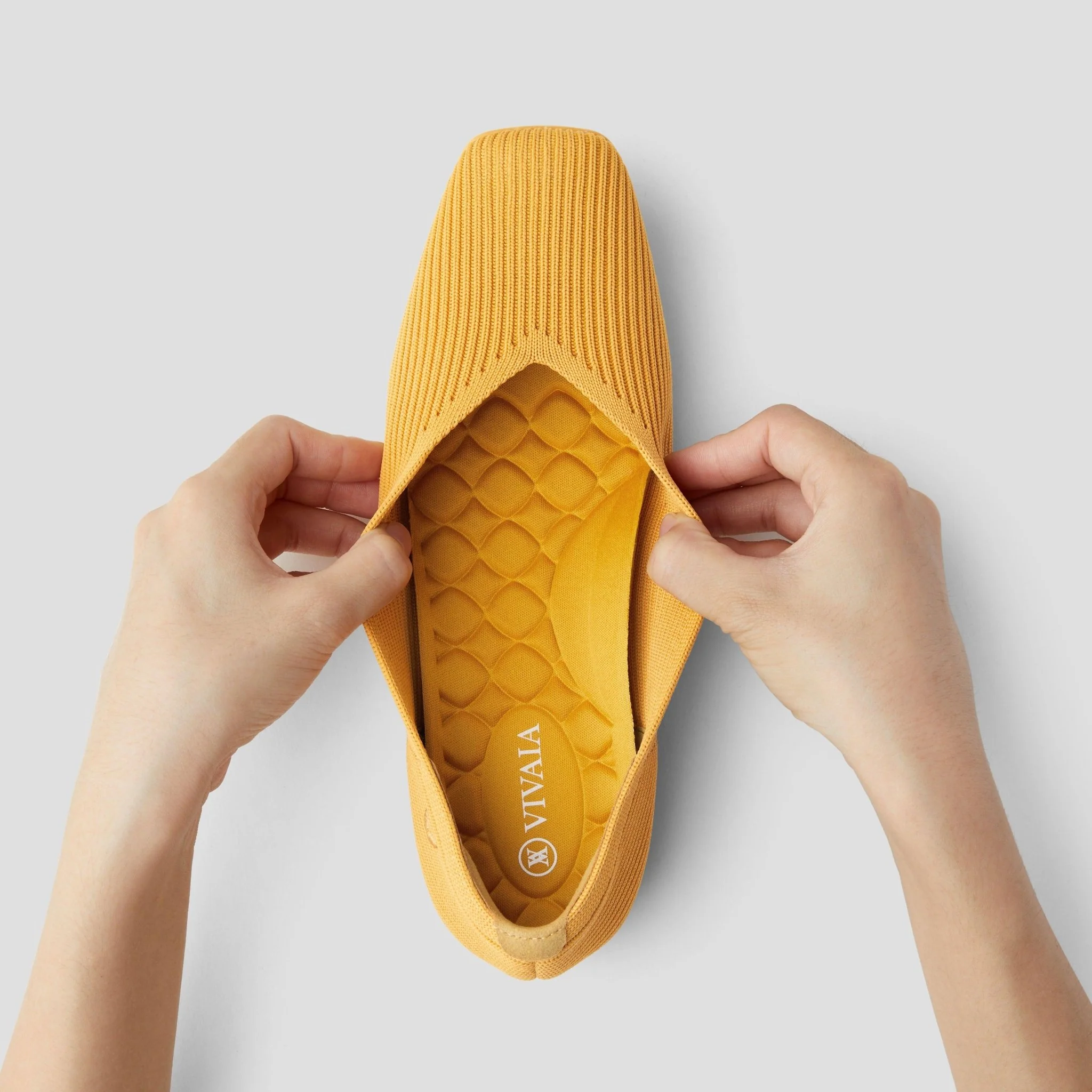 [Margot Walker] スクエアトゥ 超軽量 厚底 フラットシューズ