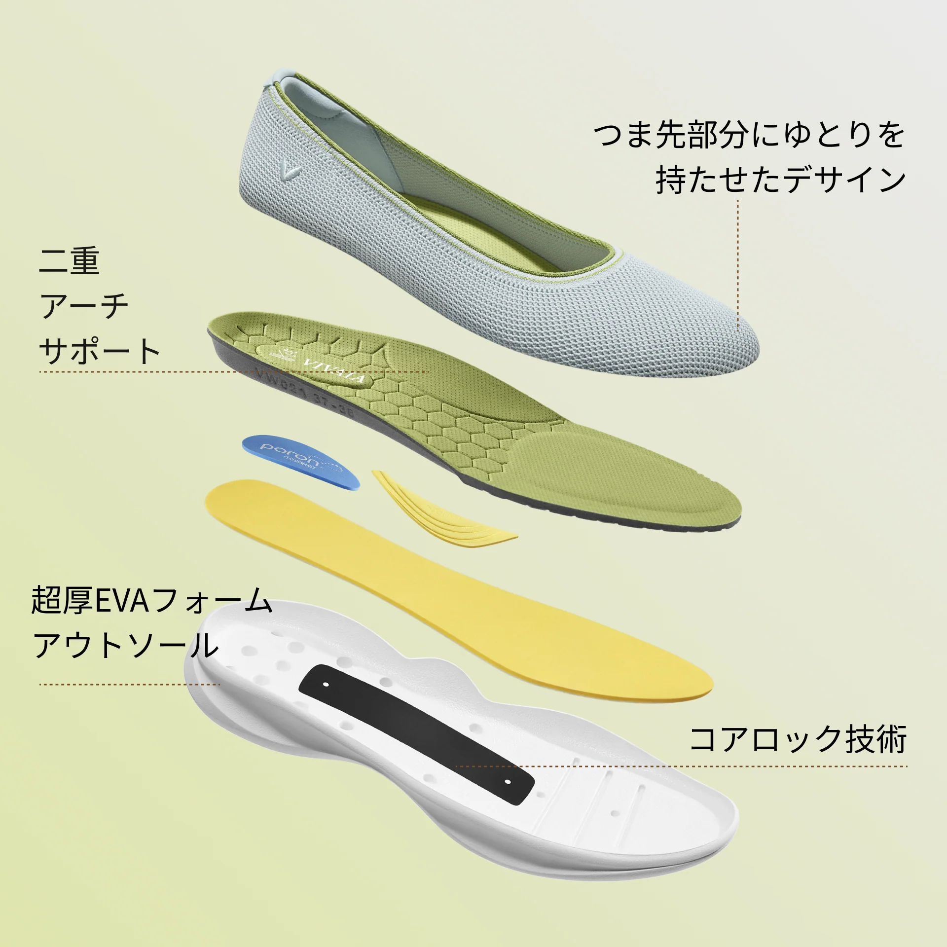 [Walker Pro Izabel] 撥水加工 ラウンドトゥ スニーカー フラット