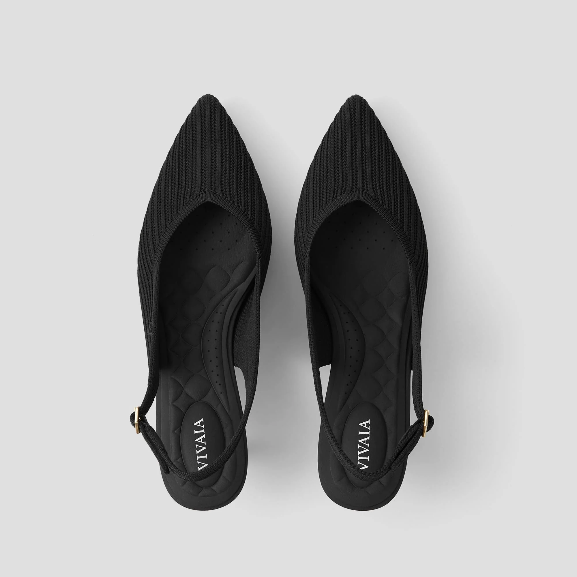 [Selena] ポインテッドトゥ スリングバック キトゥンヒール サンダル