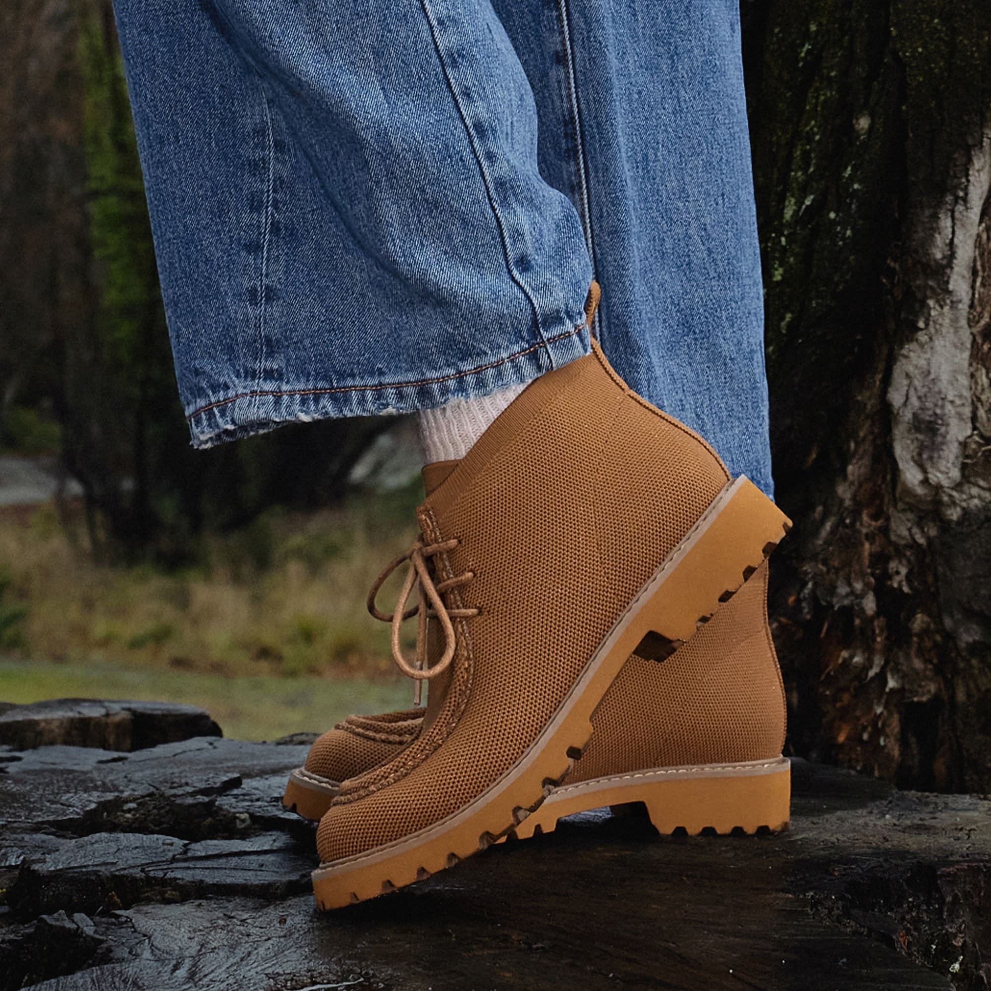 [Francis] ラウンドトゥ ラグソール アンクルブーツ