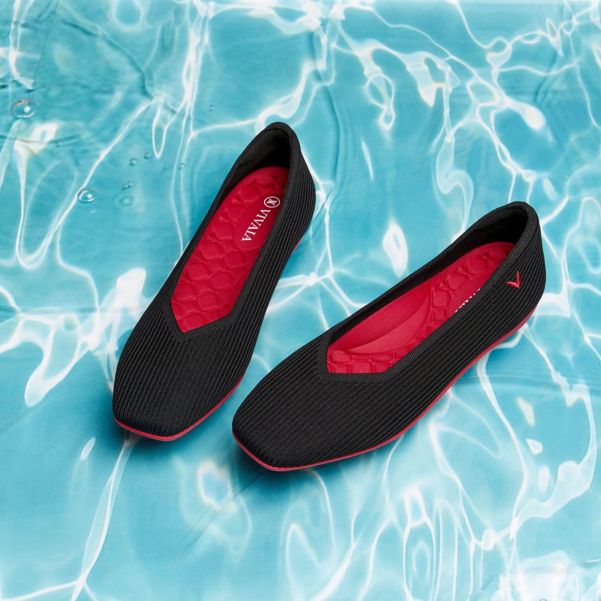 [Margot Walker] スクエアトゥ 超軽量 厚底 フラットシューズ