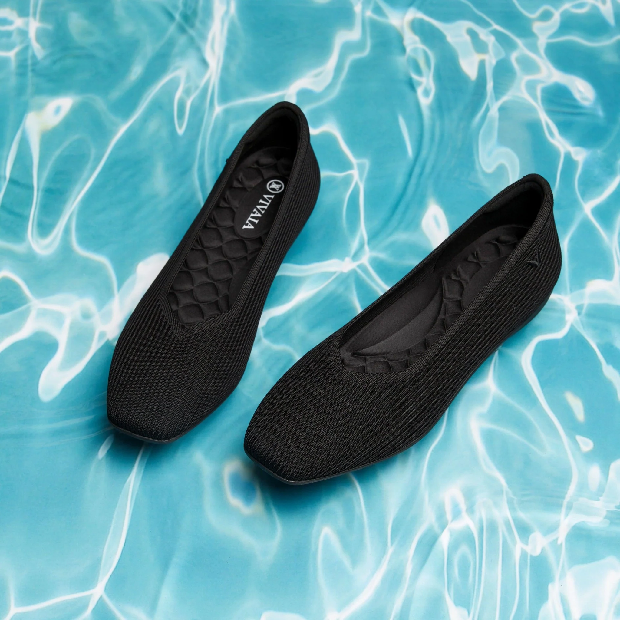 [Margot Walker] スクエアトゥ 超軽量 厚底 フラットシューズ