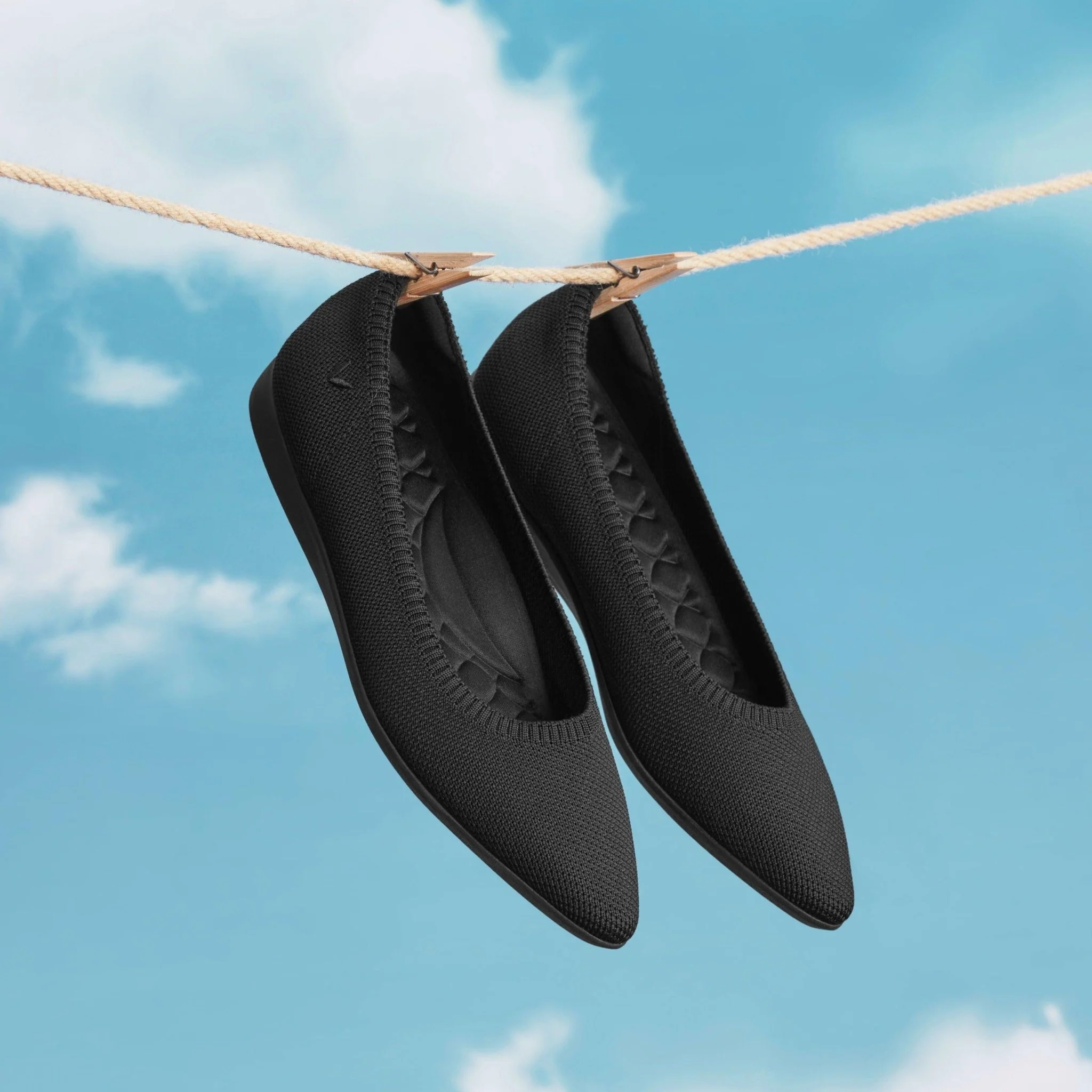 [Aria Walker] ポインテッドトゥ 超軽量 厚底 フラットシューズ