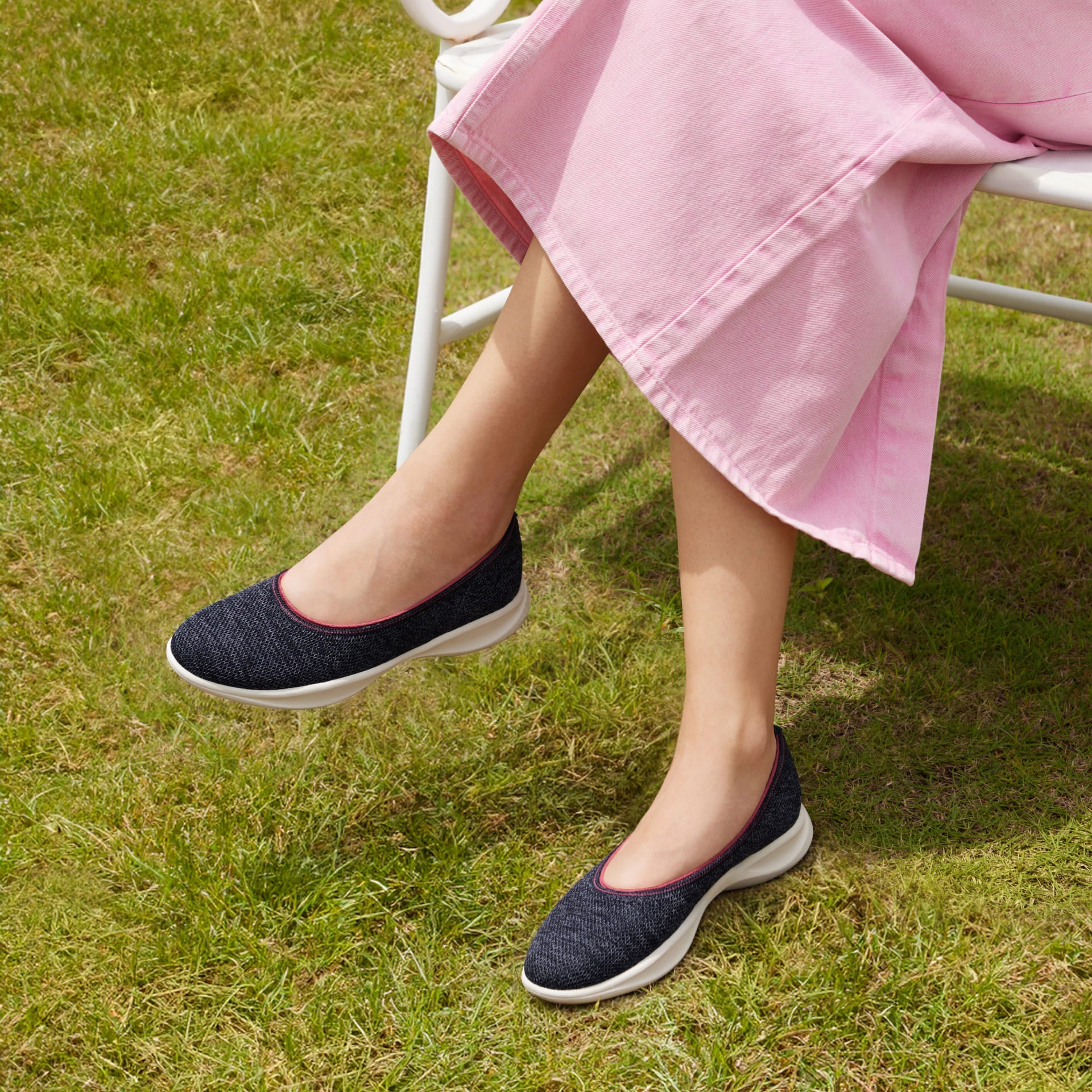 [Walker Pro Izabel] 撥水加工 ラウンドトゥ スニーカー フラット