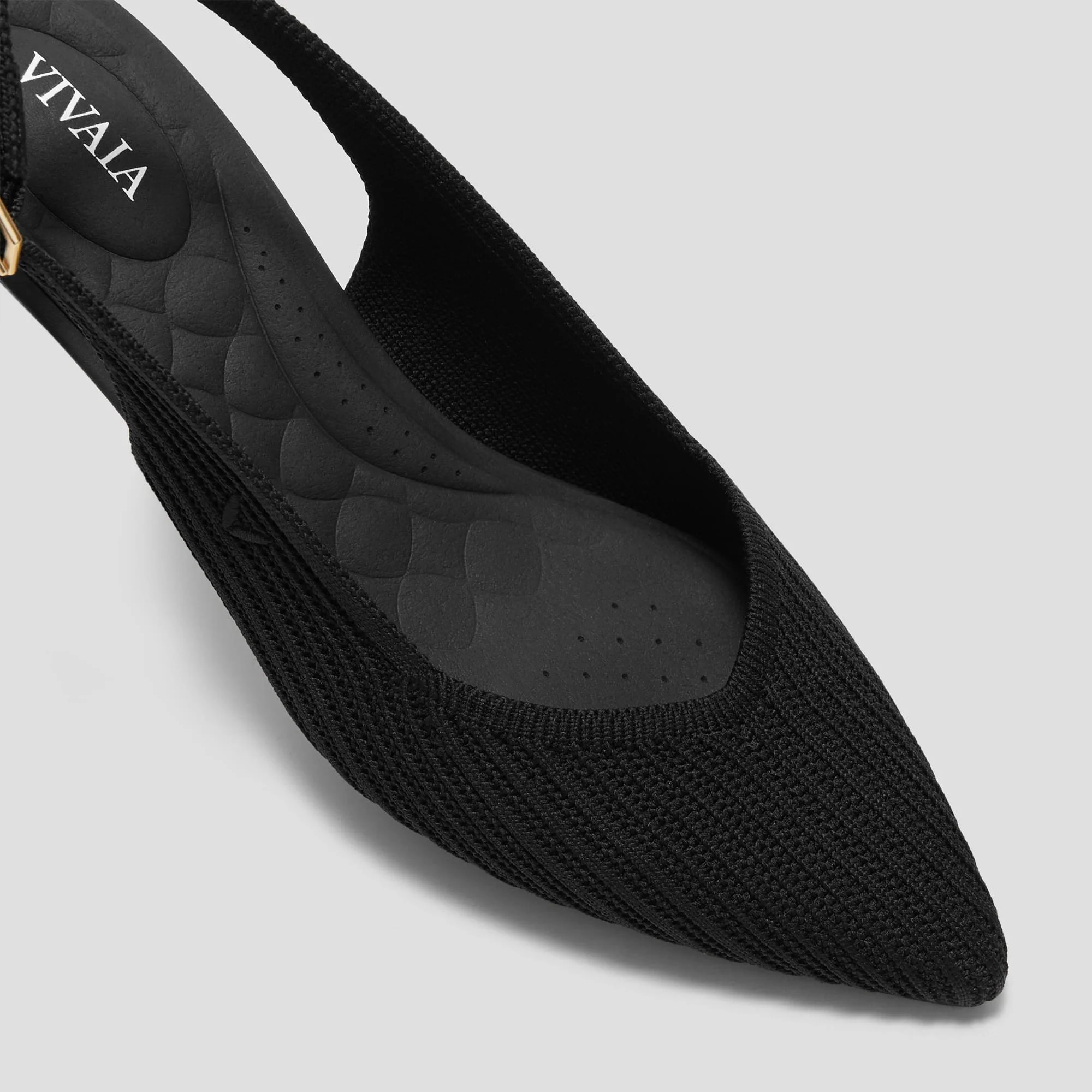 [Selena] ポインテッドトゥ スリングバック キトゥンヒール サンダル